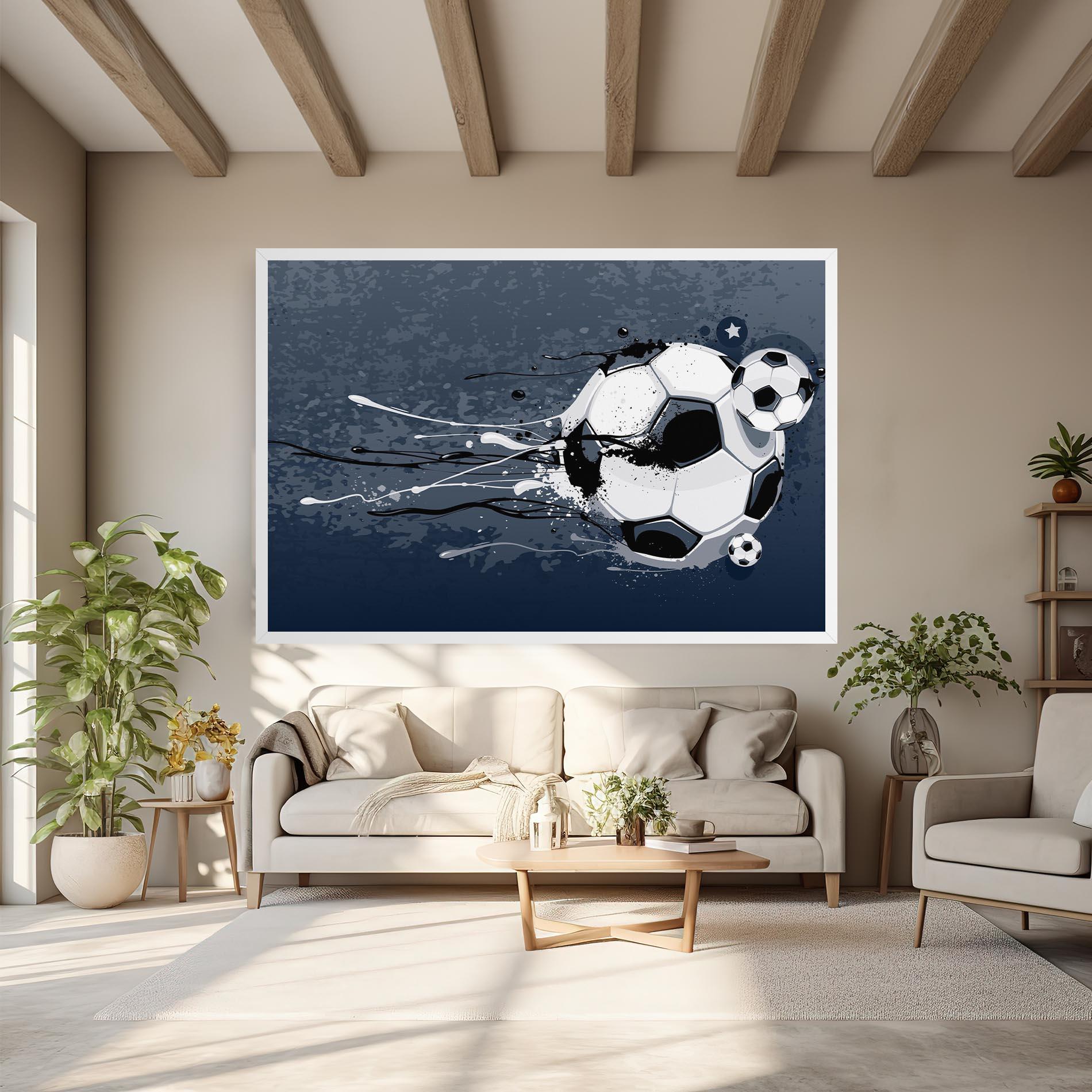 Leinwandbild Blue Football mockup 6