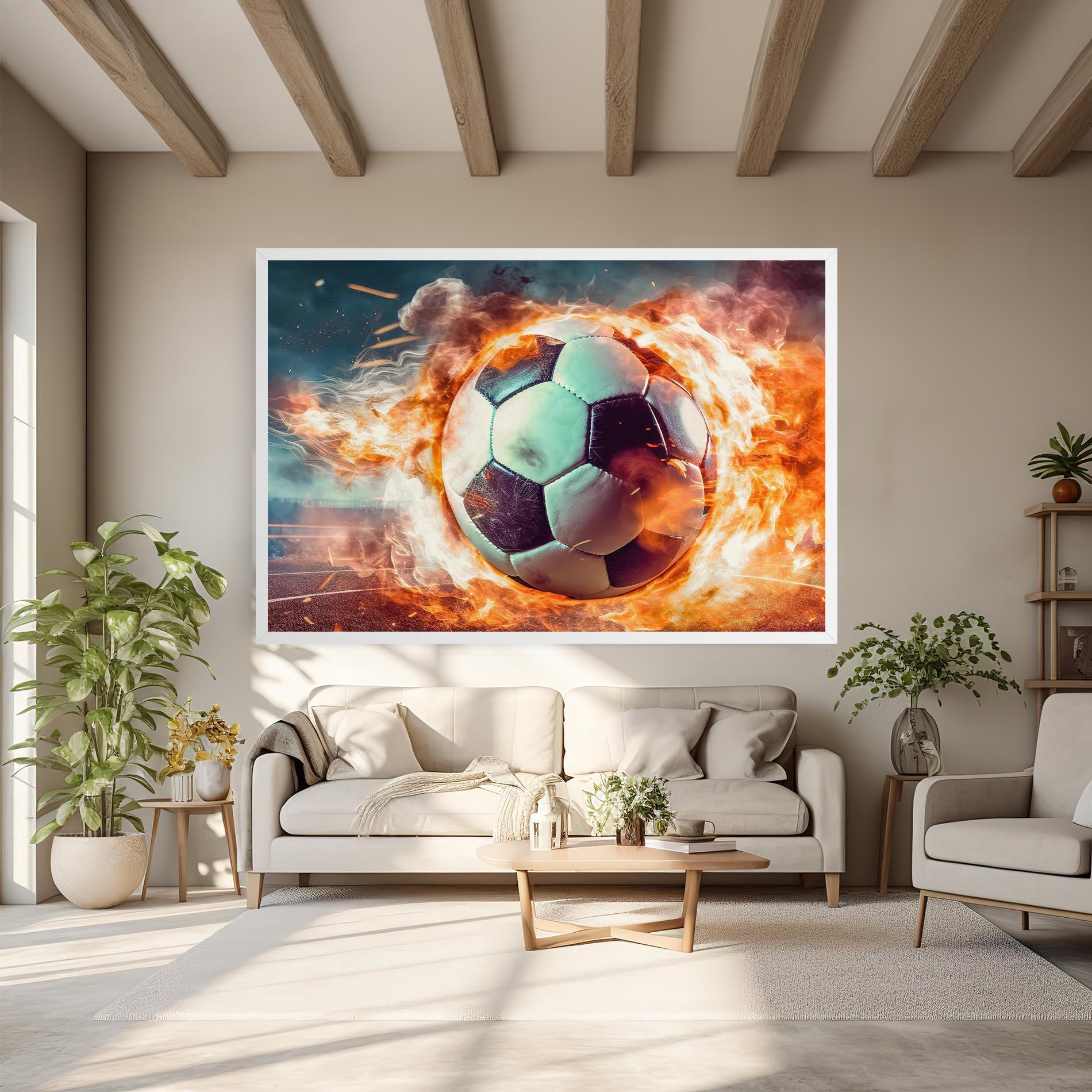 Leinwandbild Football Explosion mockup 6