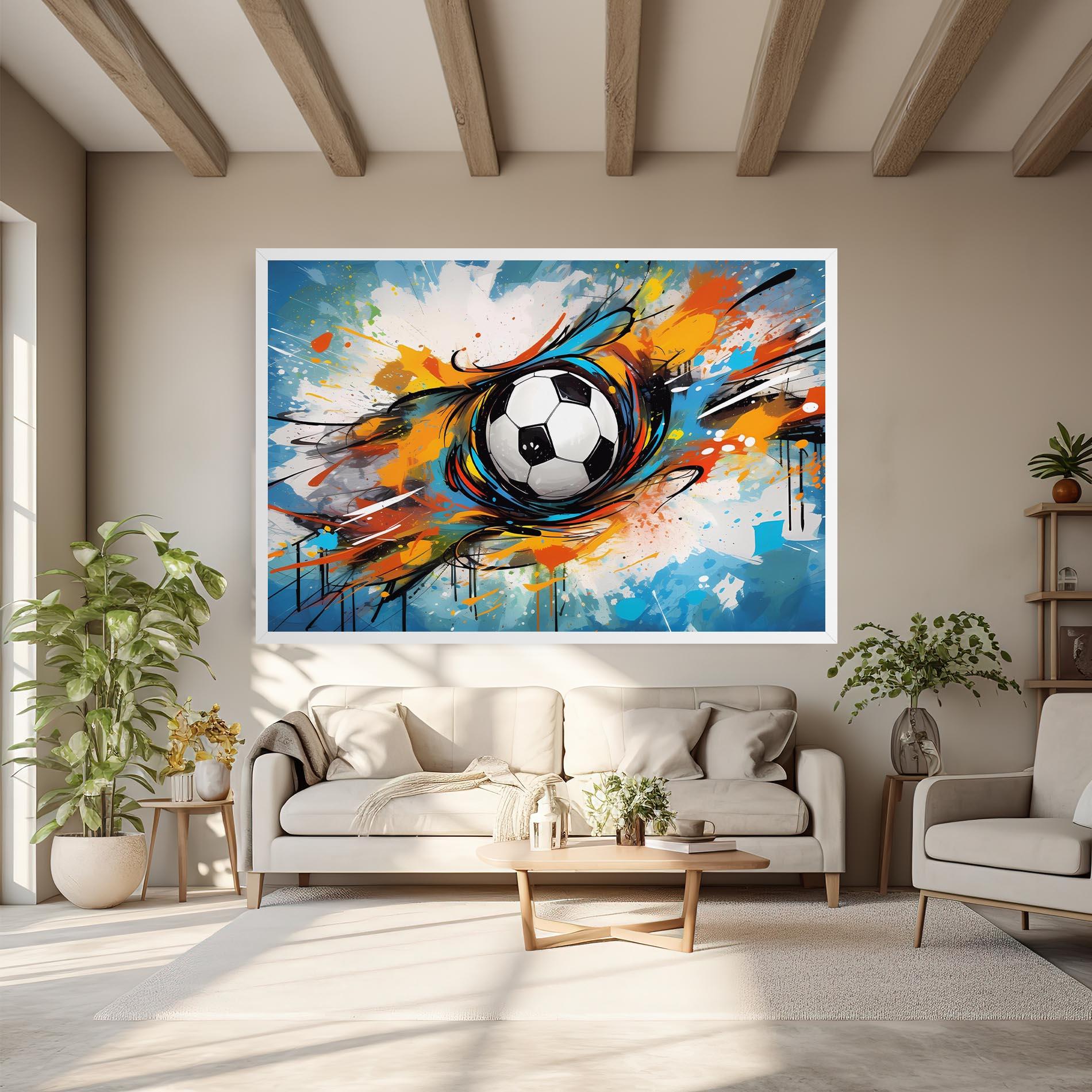 Leinwandbild Football Flight Graffiti mockup 6