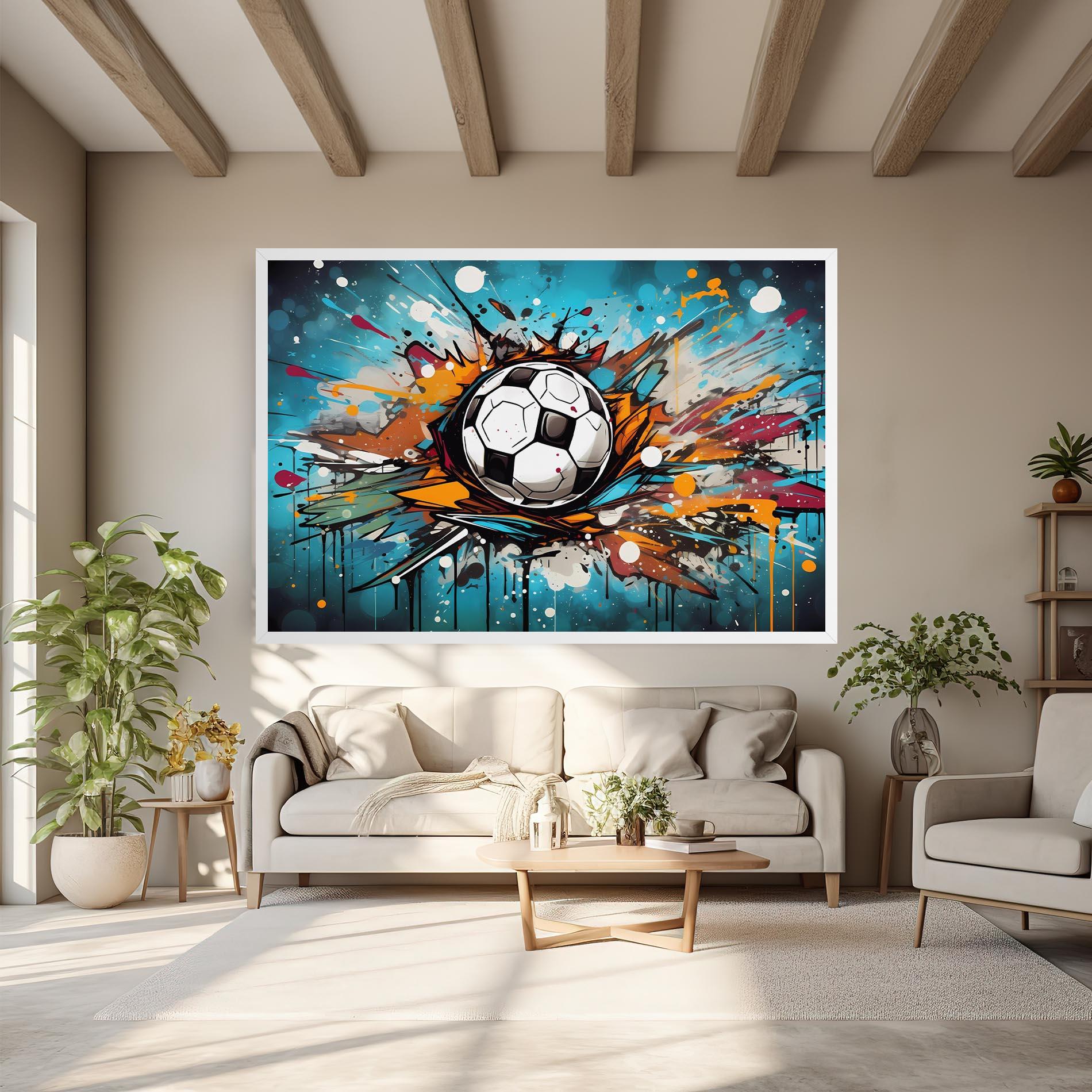 Leinwandbild Football Graffiti Style mockup 6