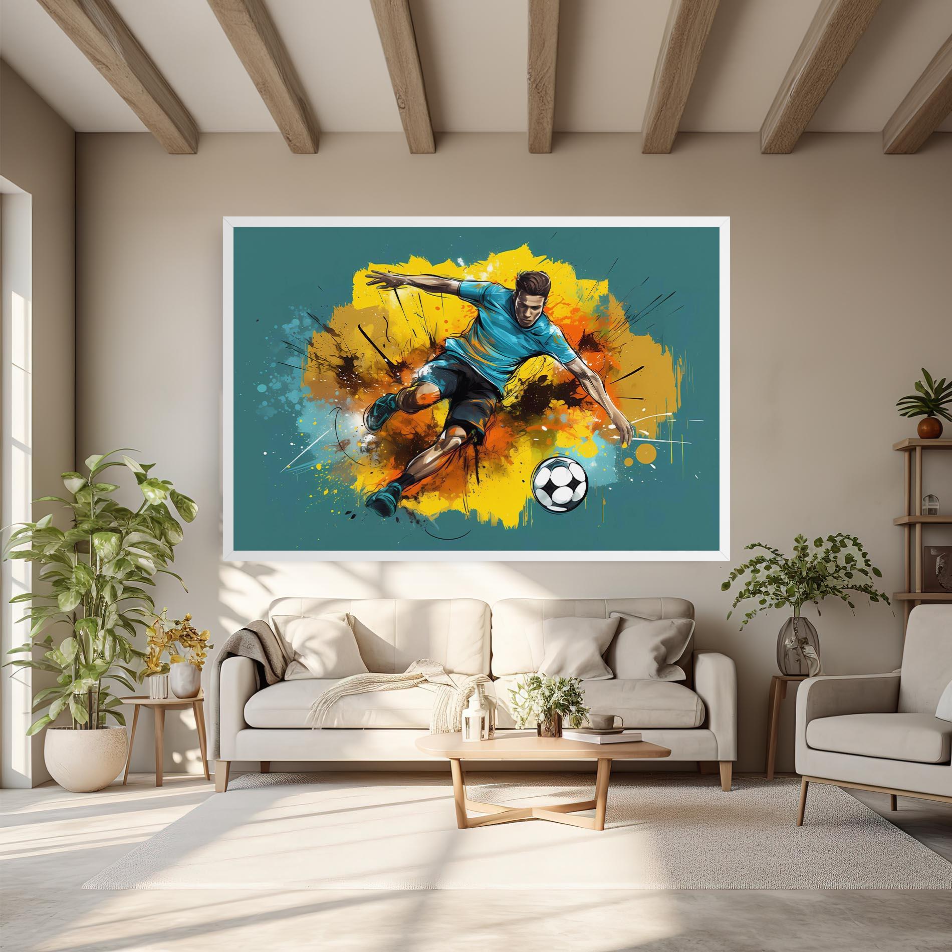 Leinwandbild Football Player Painting mockup 6