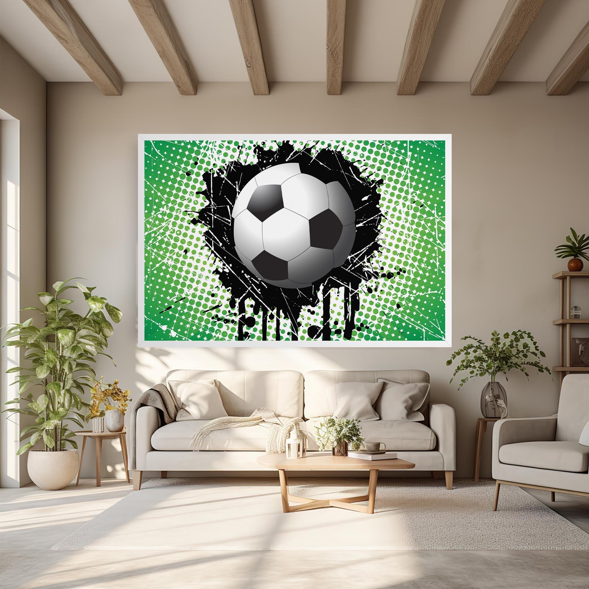 Leinwandbild Green Black Football mockup 6