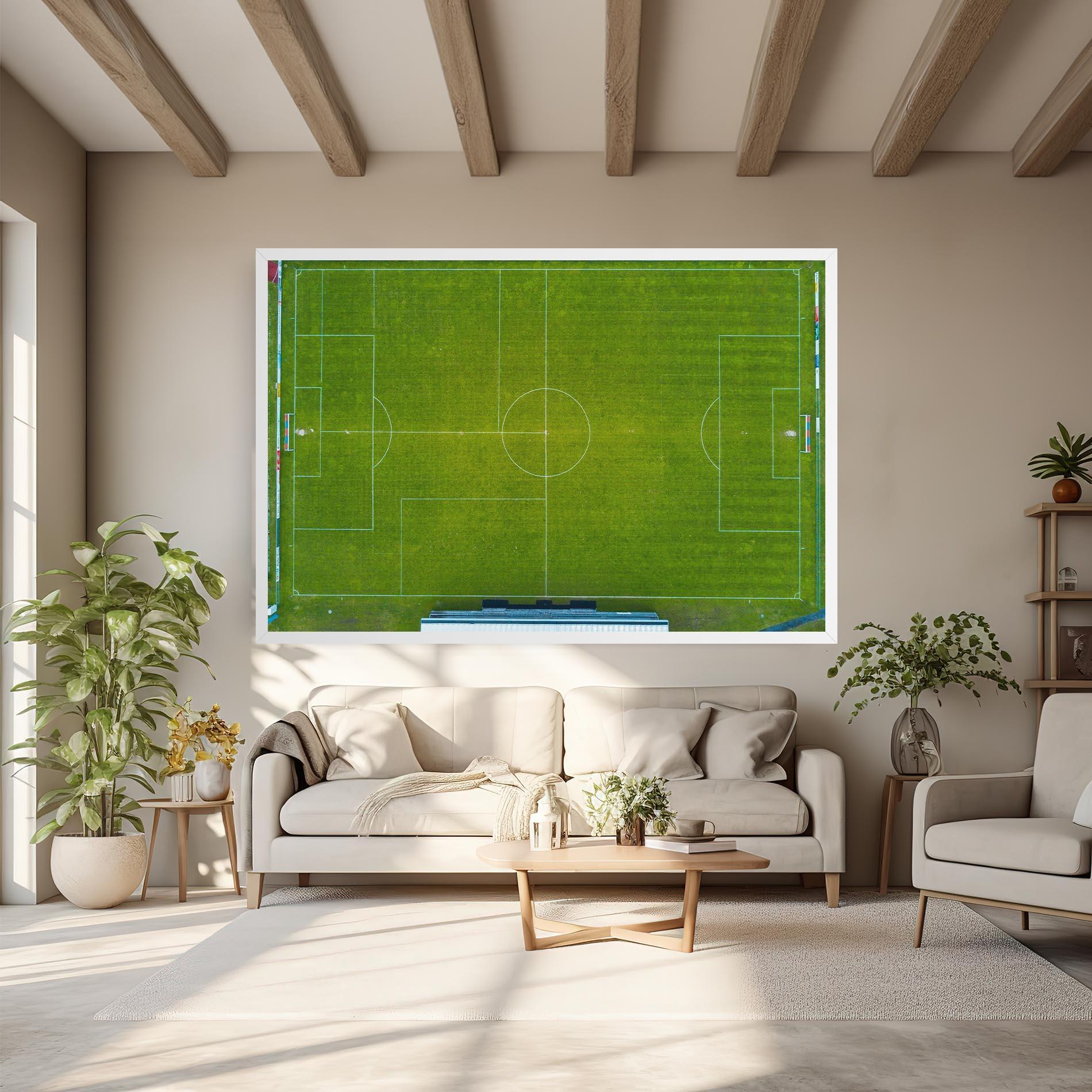 Leinwandbild Green Football Field mockup 6