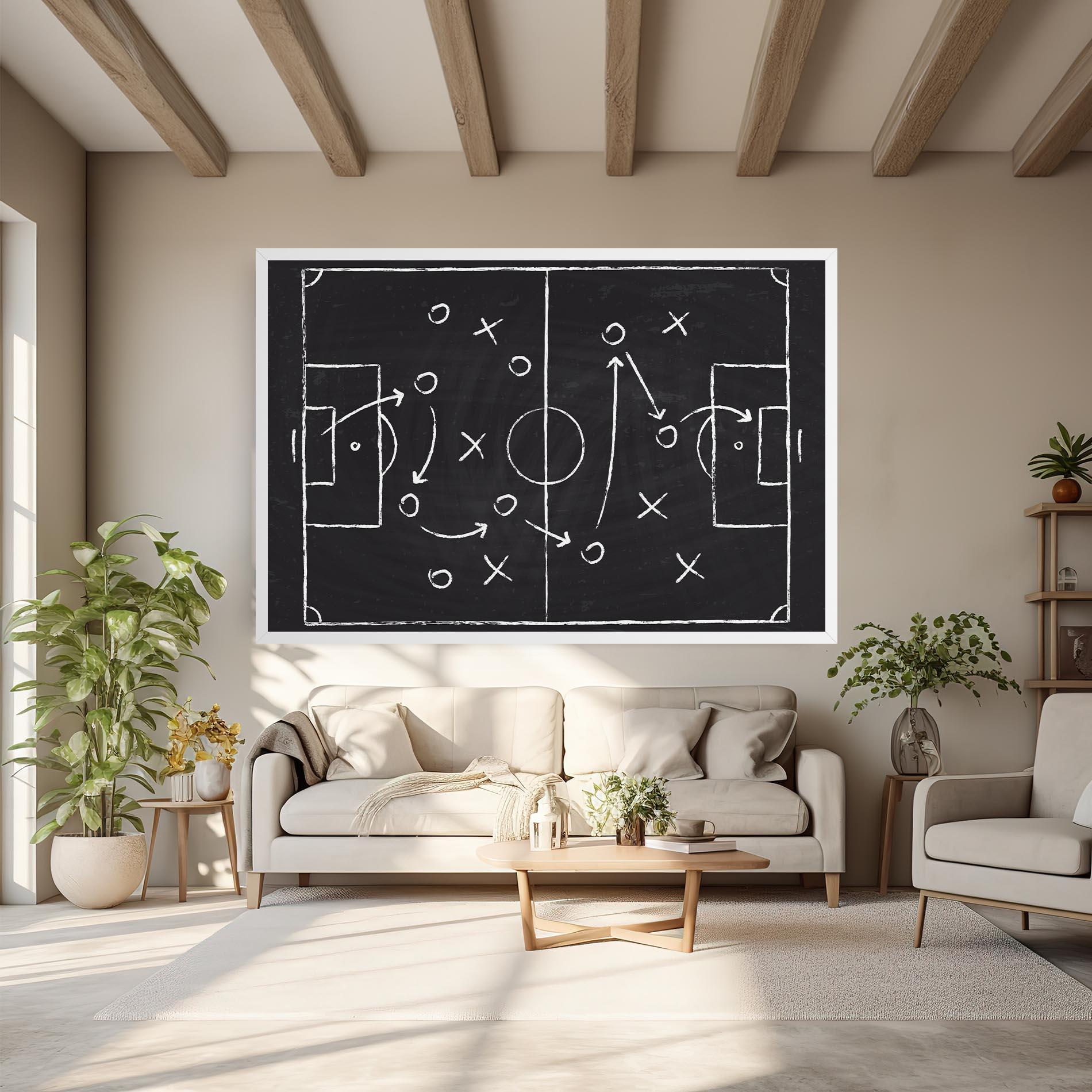 Leinwandbild Grey Board Football mockup 6