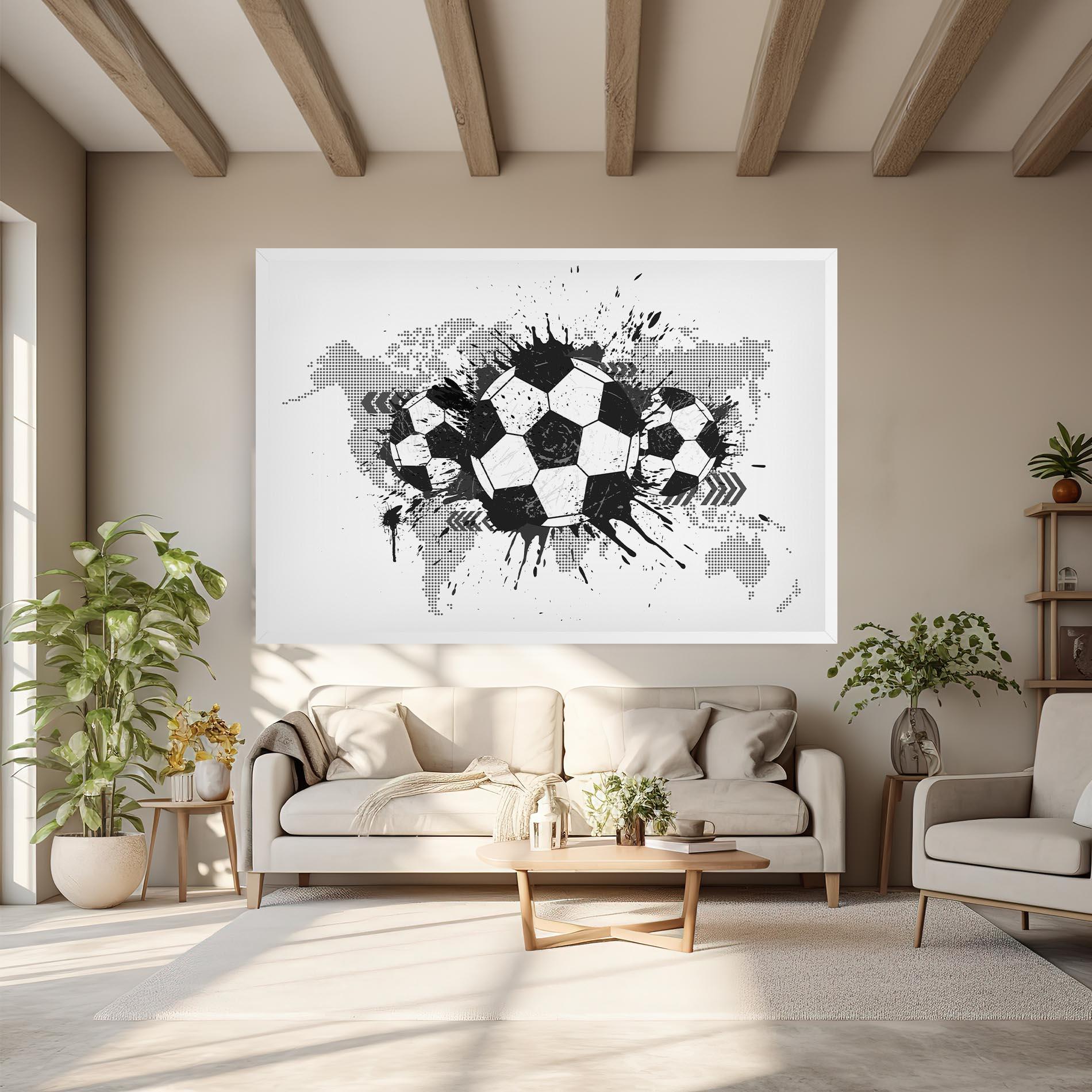 Leinwandbild Grey Foodball mockup 6