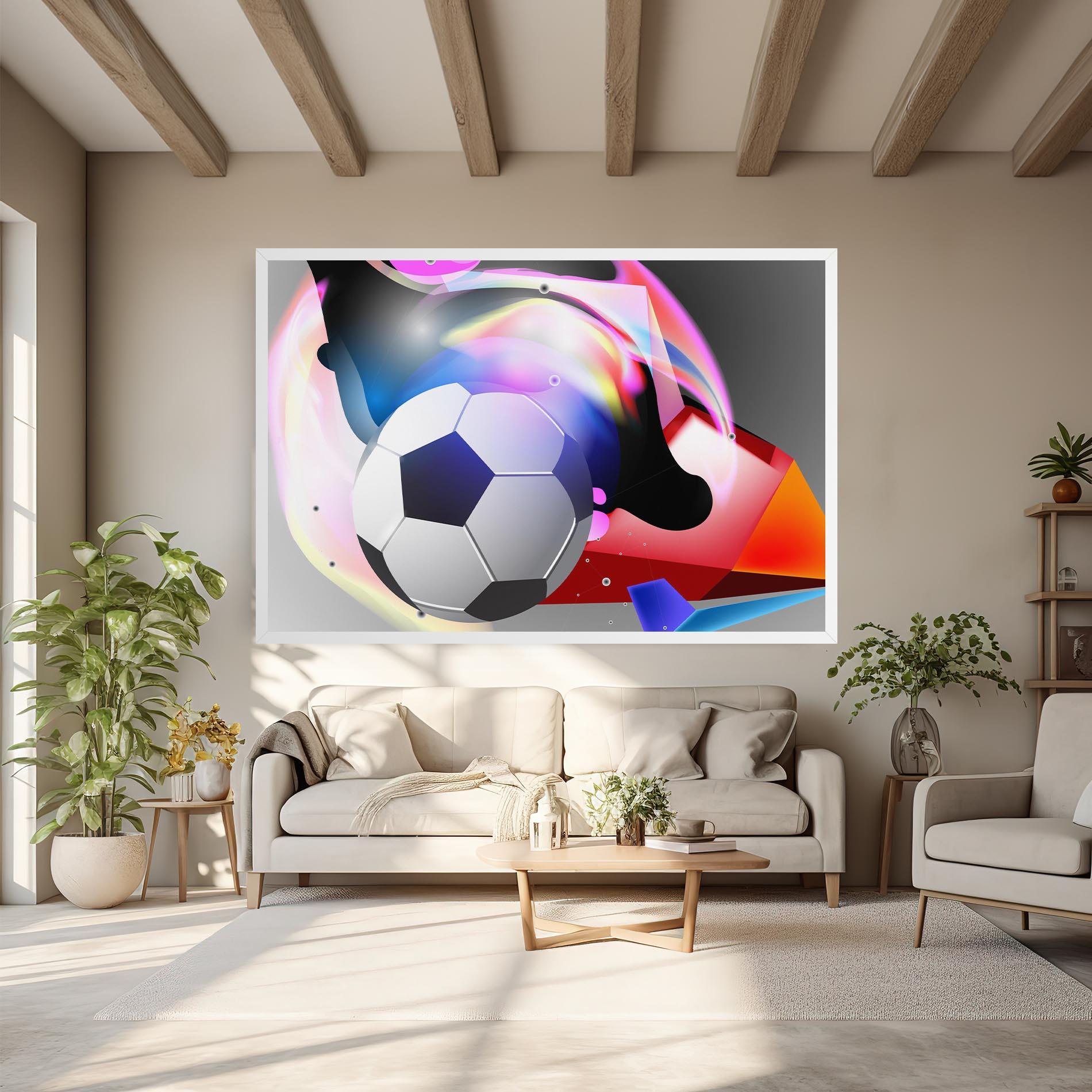 Leinwandbild Pink Blue Football Art mockup 6