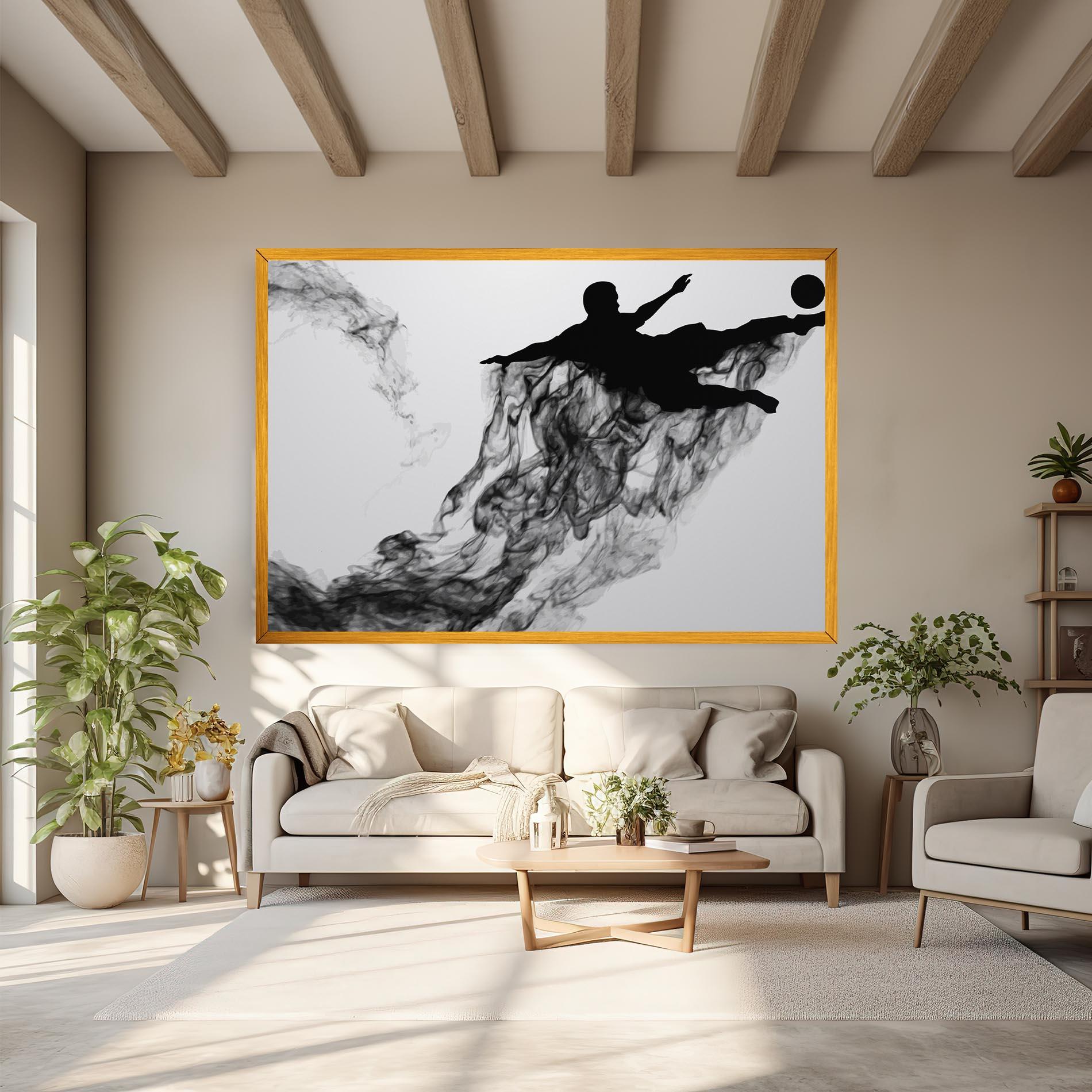 Leinwandbild Black Smoke Football mockup 6