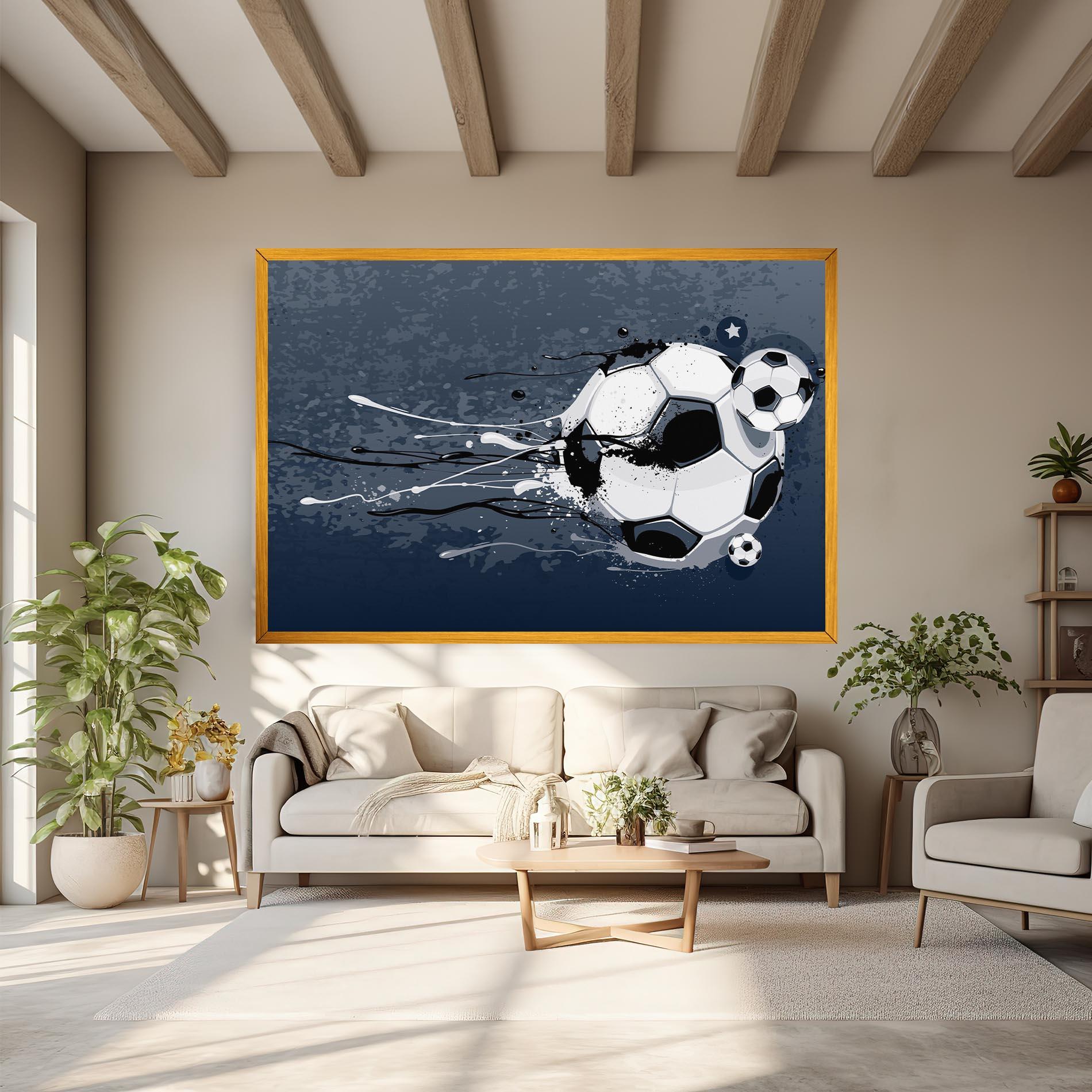 Leinwandbild Blue Football mockup 6