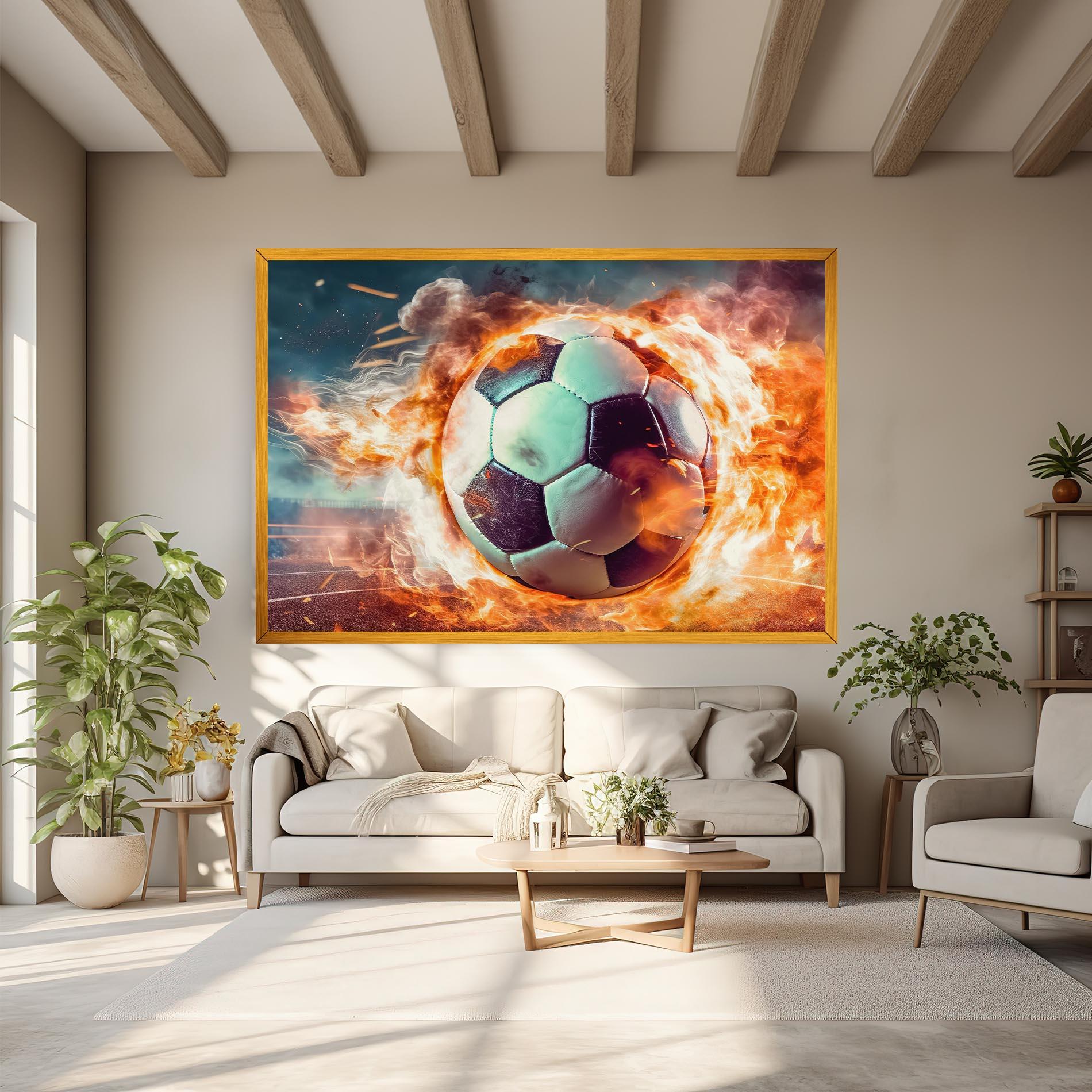 Leinwandbild Football Explosion mockup 6