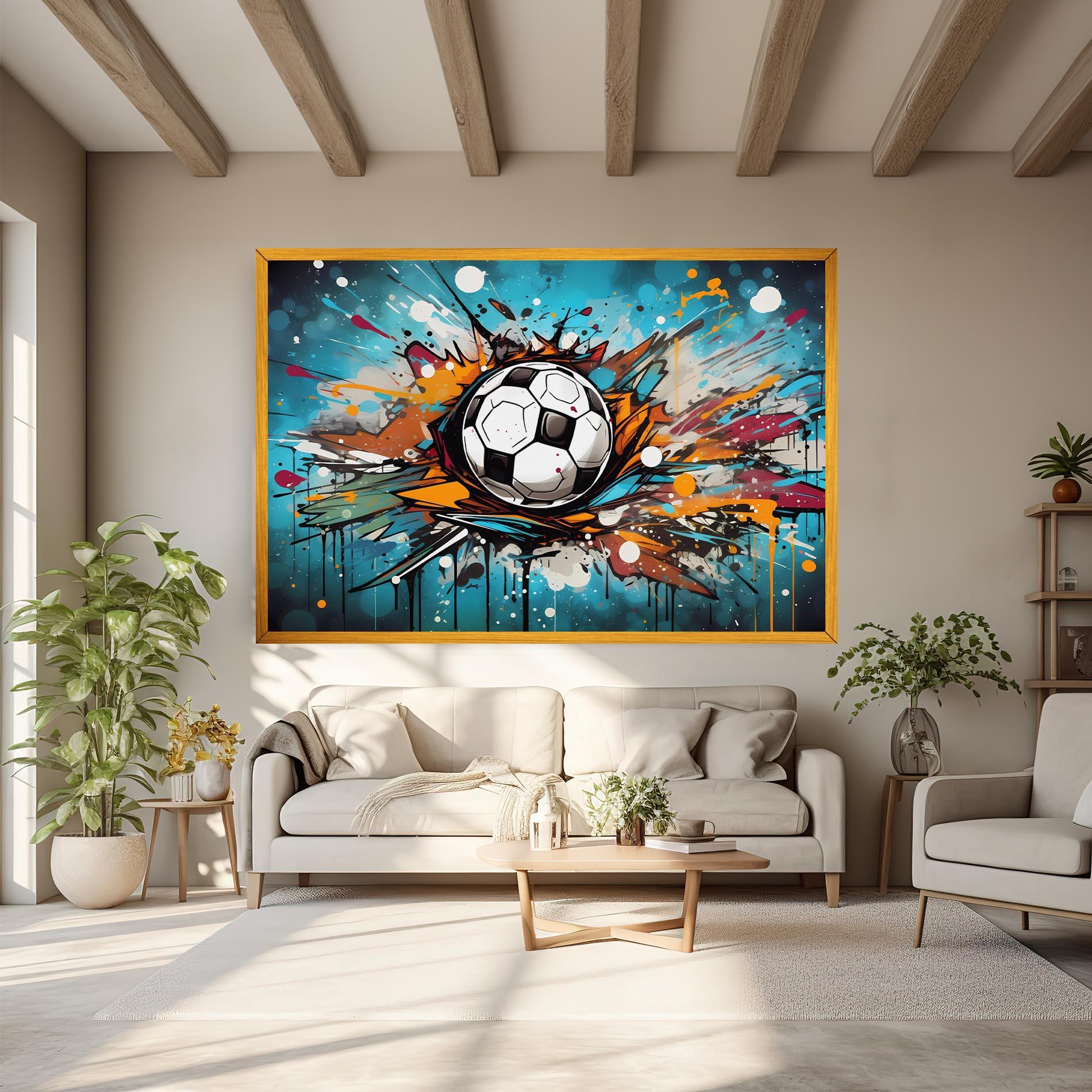 Leinwandbild Football Graffiti Style mockup 6