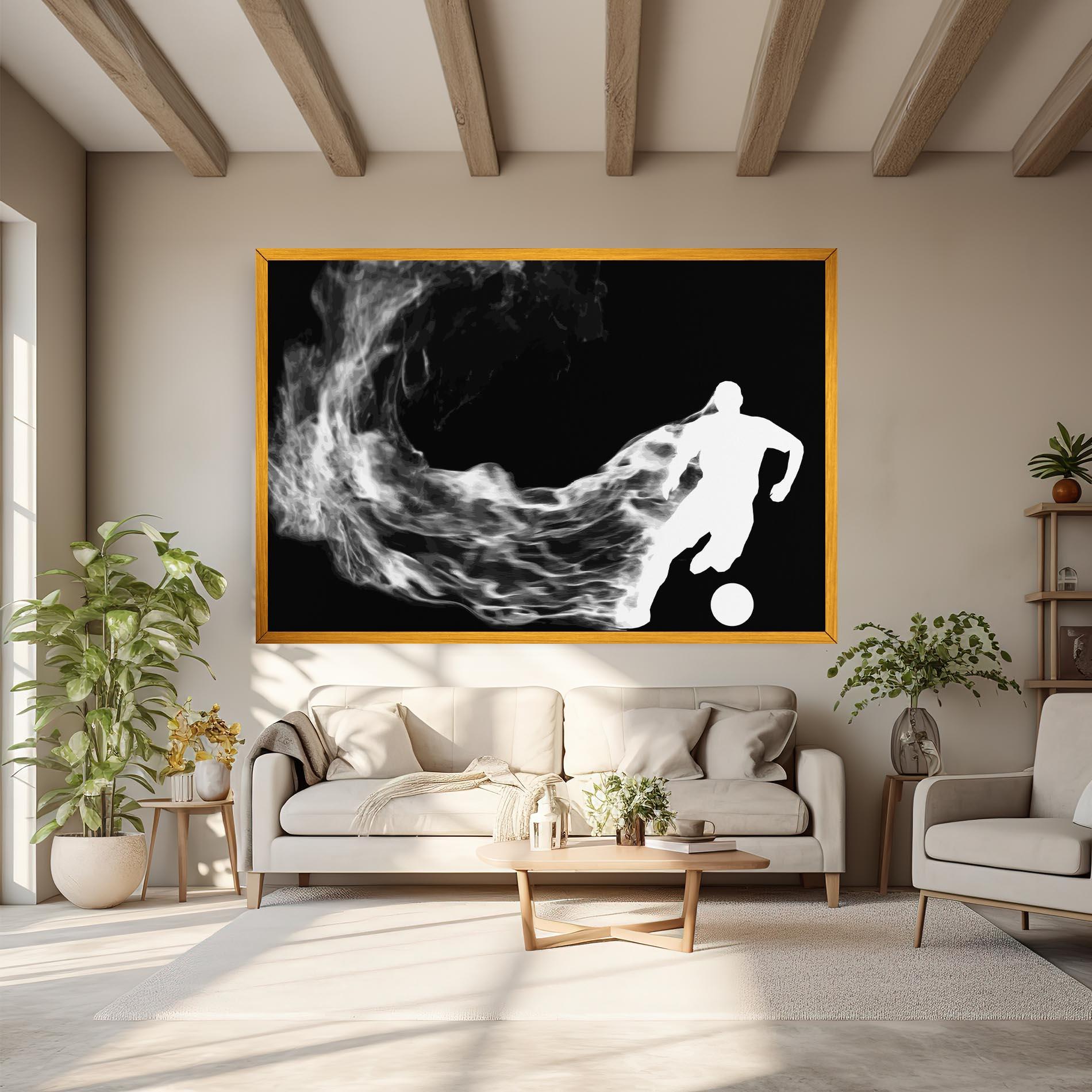 Leinwandbild Football White Smoke mockup 6