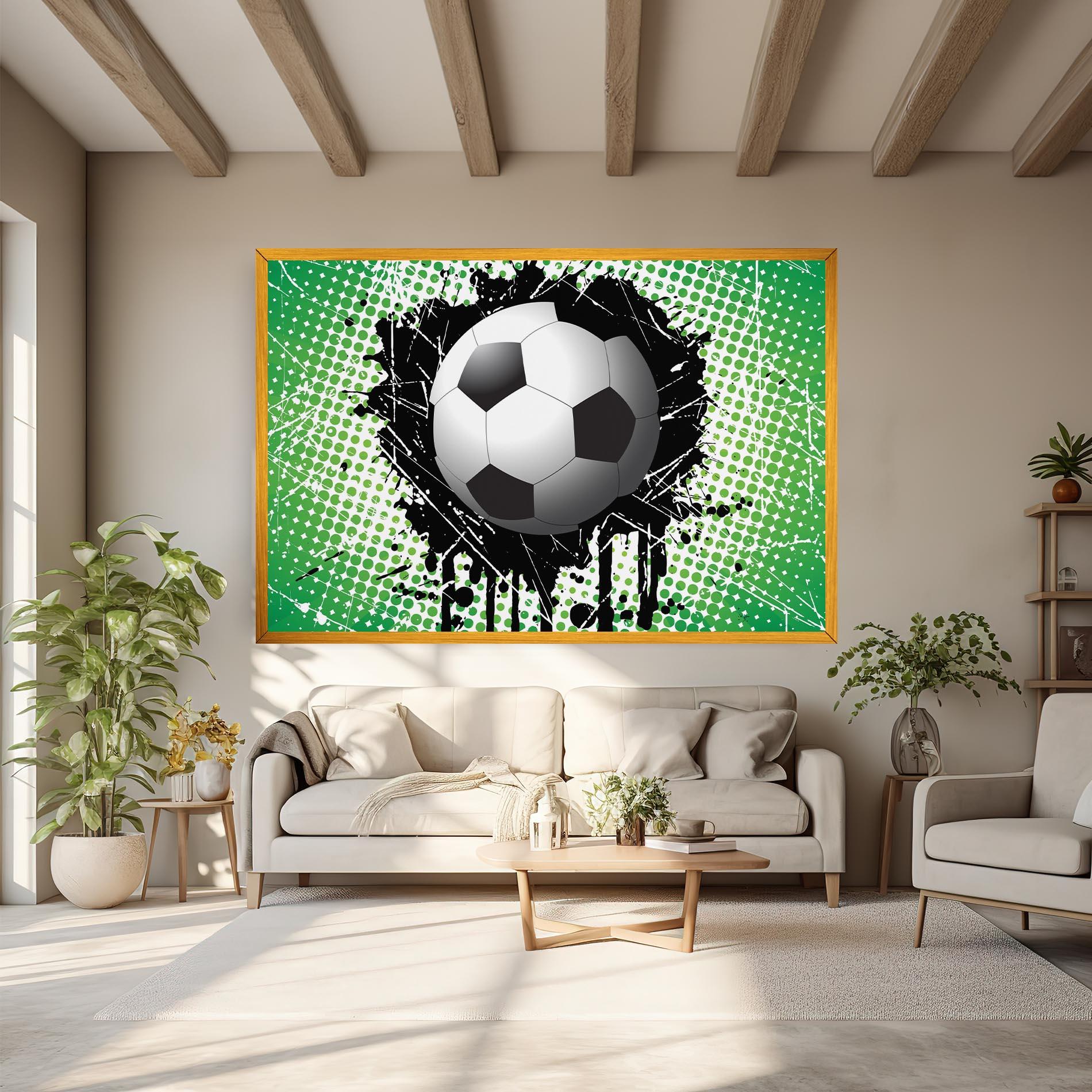 Leinwandbild Green Black Football mockup 6