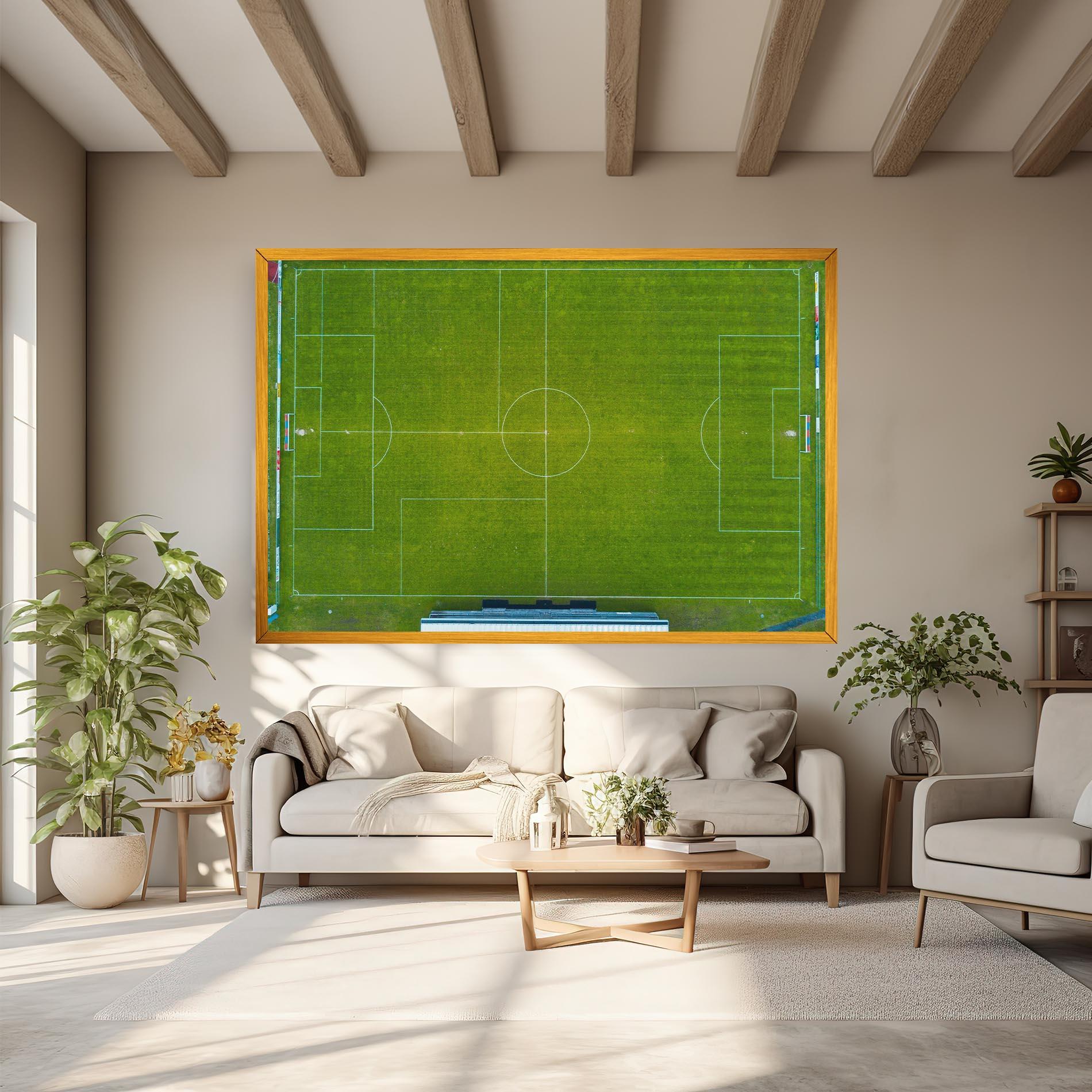 Leinwandbild Green Football Field mockup 6