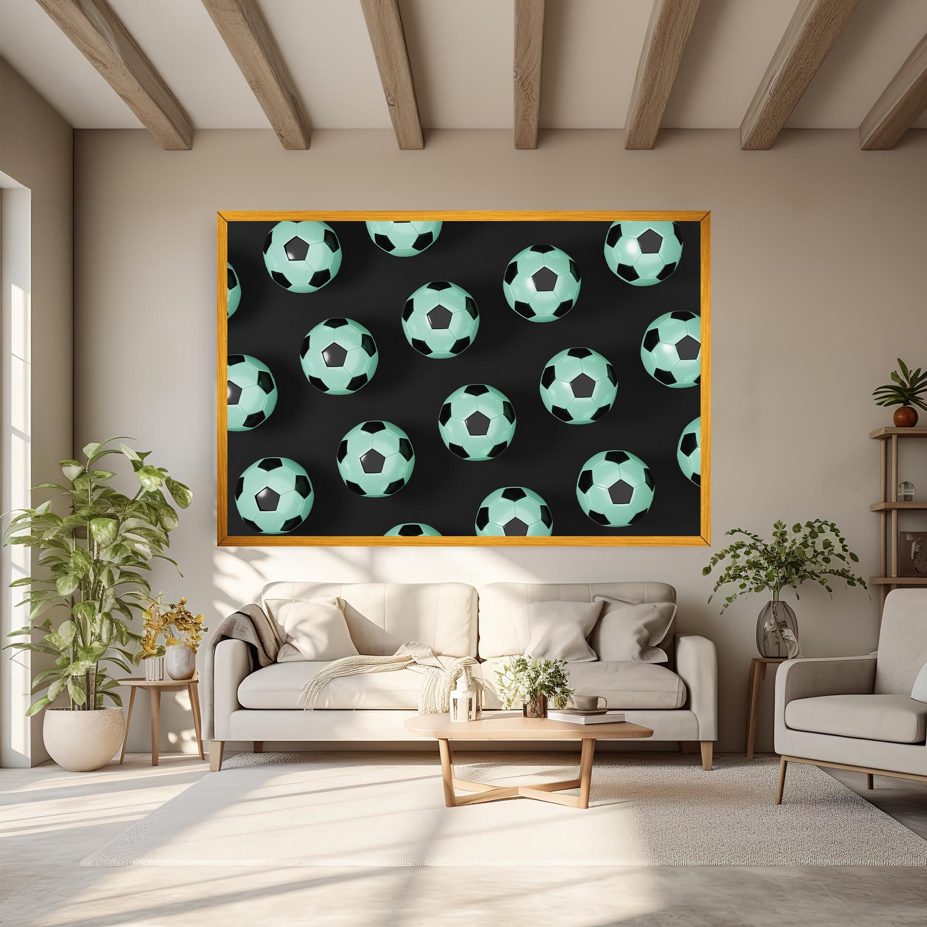 Leinwandbild Green Light Football mockup 6