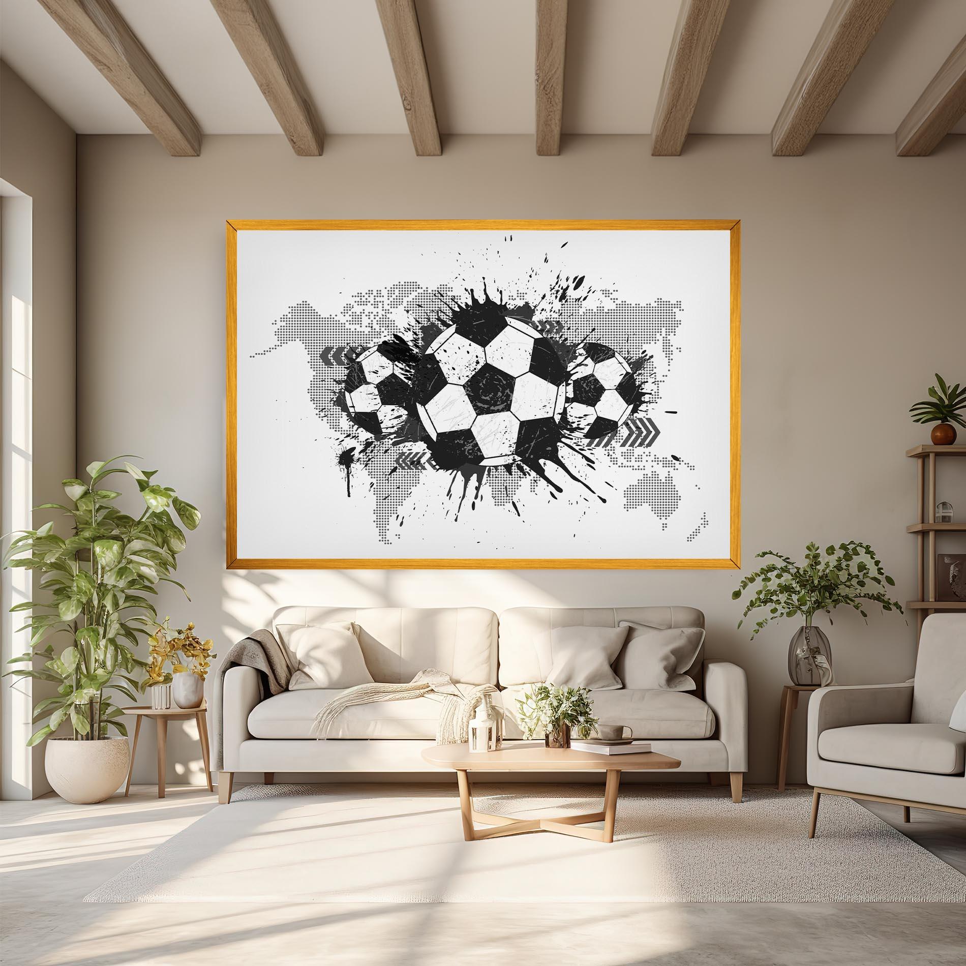 Leinwandbild Grey Foodball mockup 6