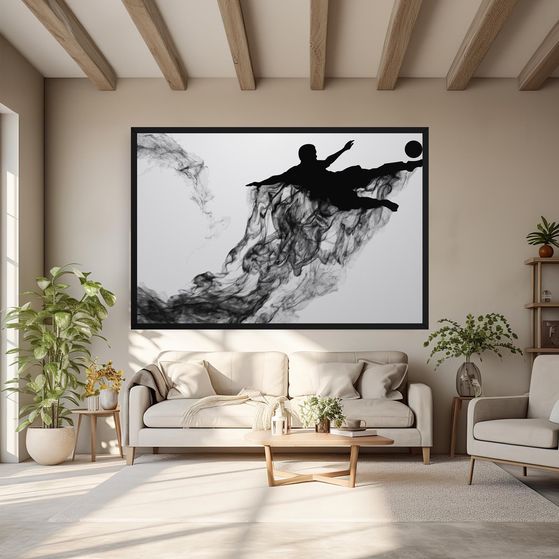 Leinwandbild Black Smoke Football mockup 6