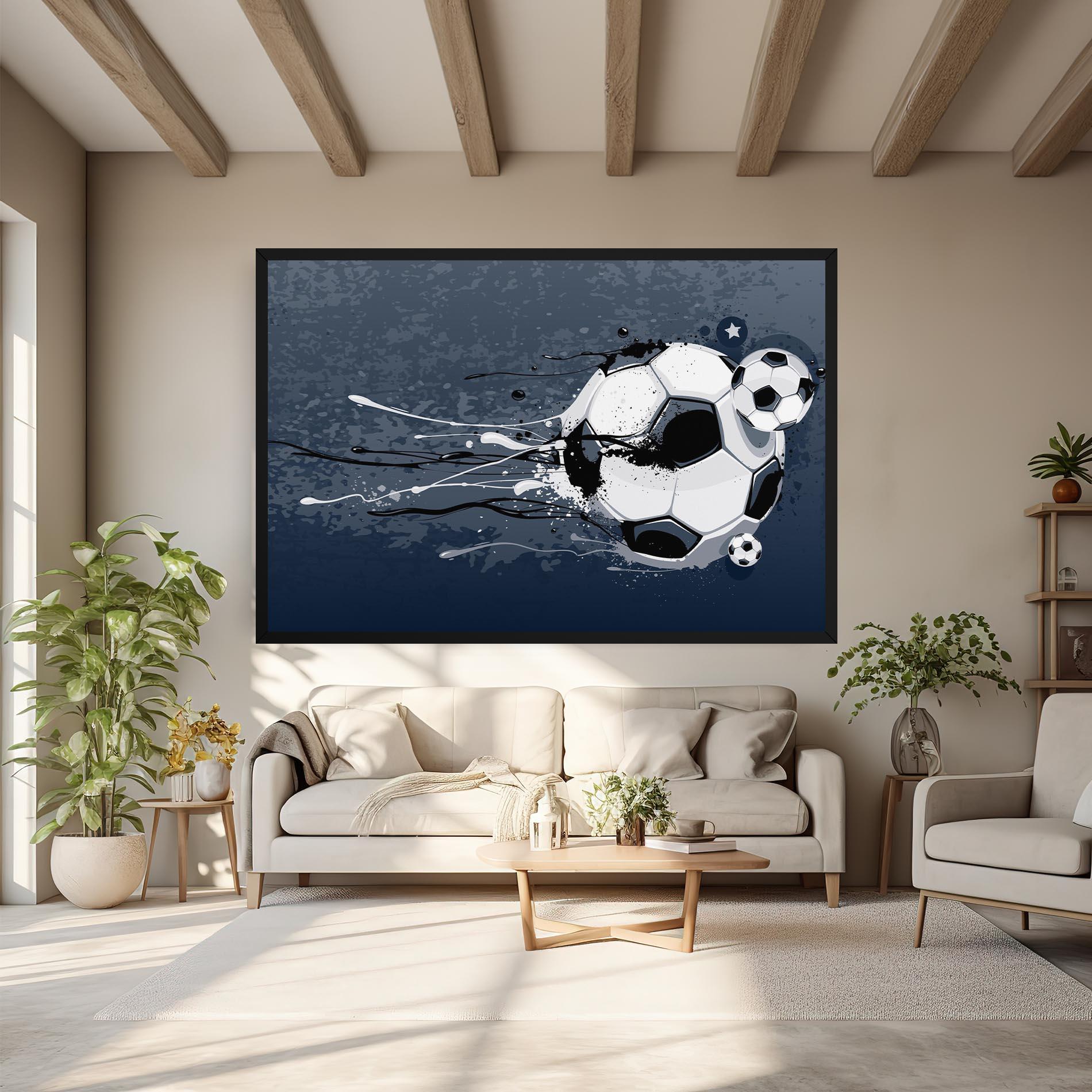 Leinwandbild Blue Football mockup 6