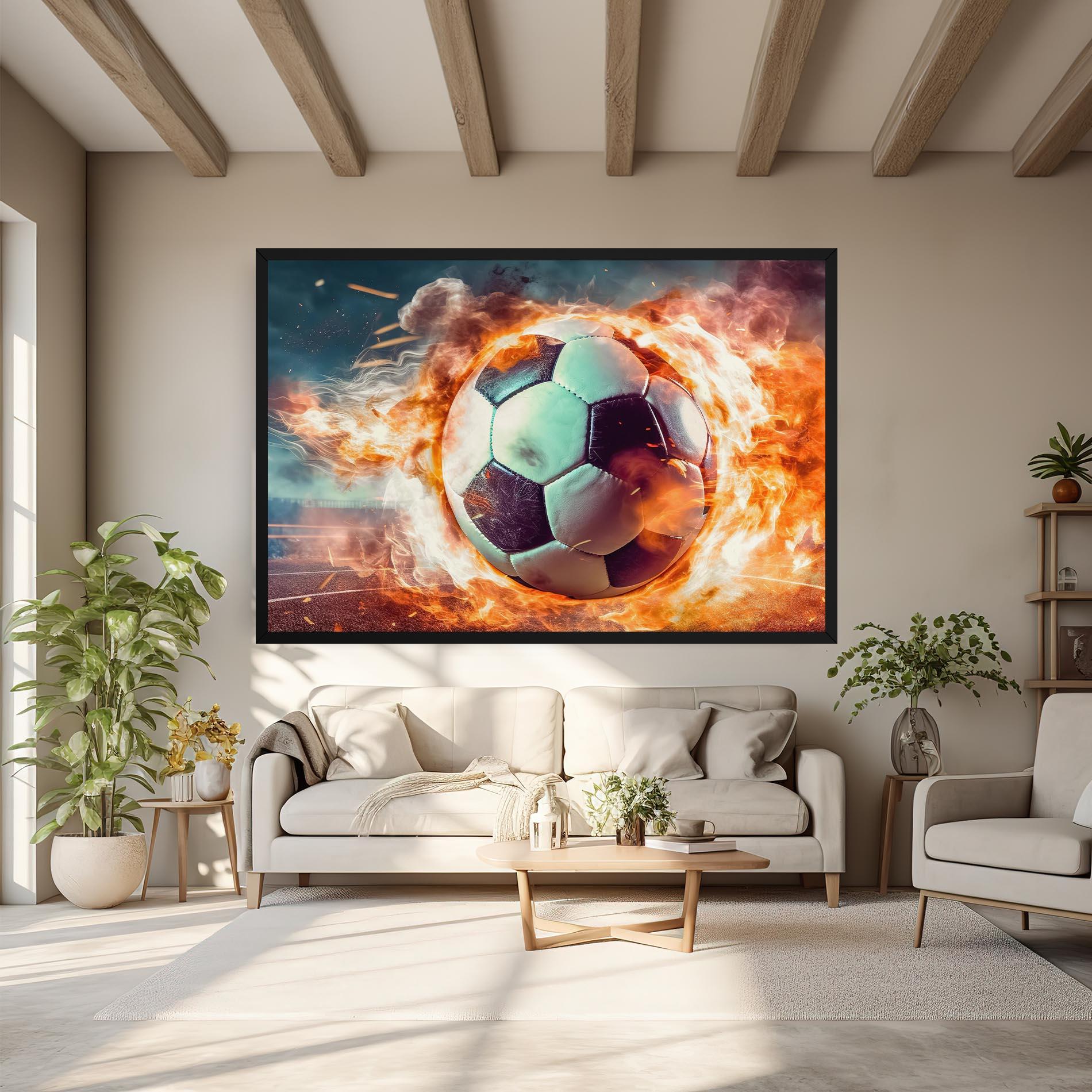 Leinwandbild Football Explosion mockup 6