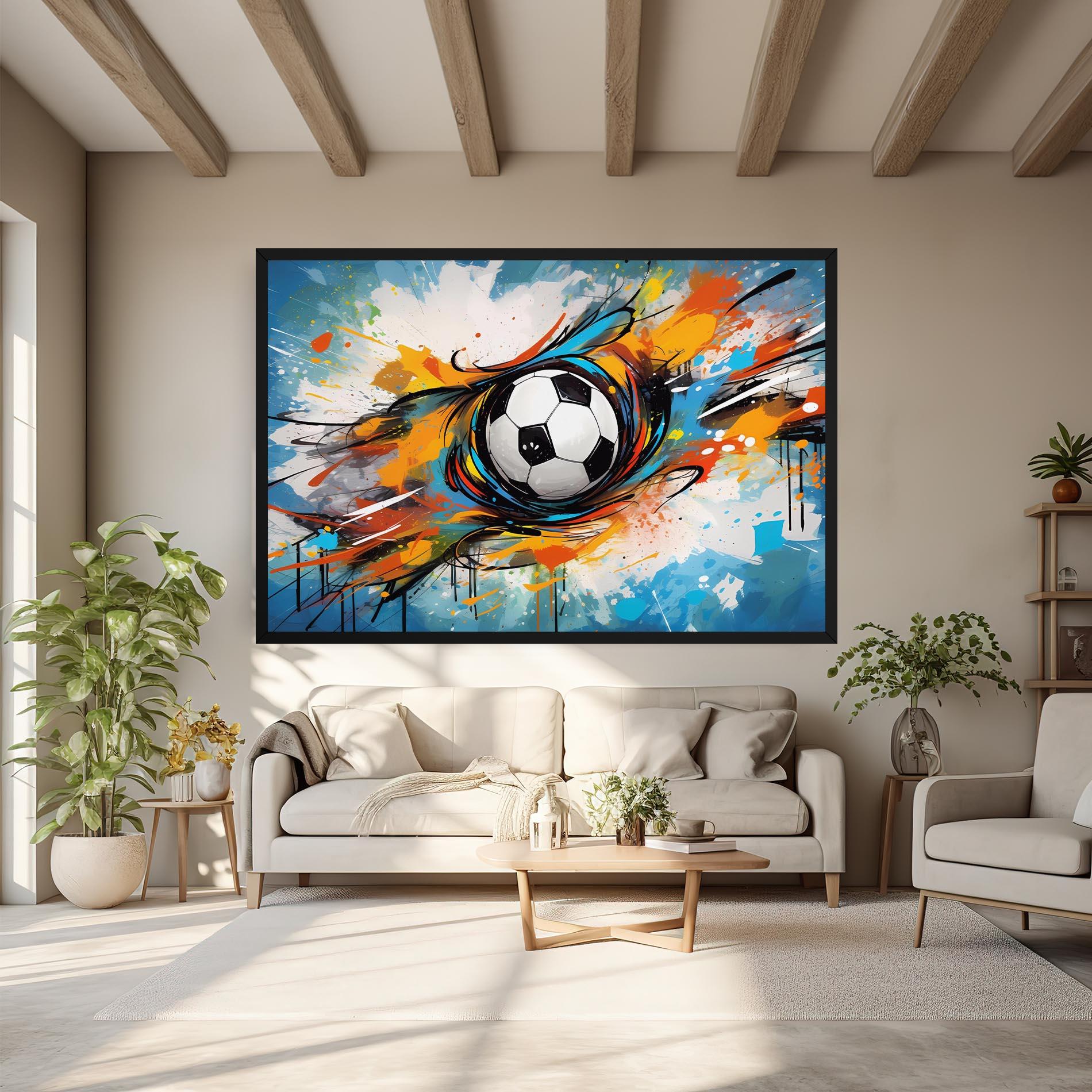 Leinwandbild Football Flight Graffiti mockup 6