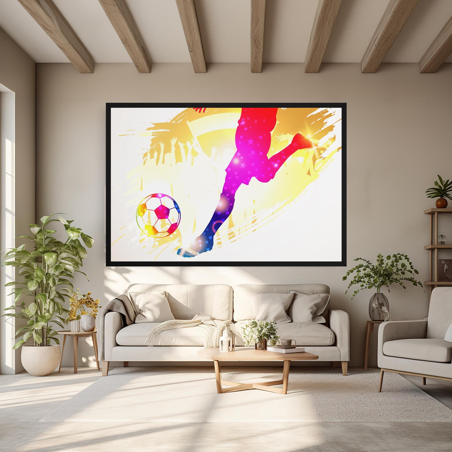 Leinwandbild Football Gold Art mockup 6
