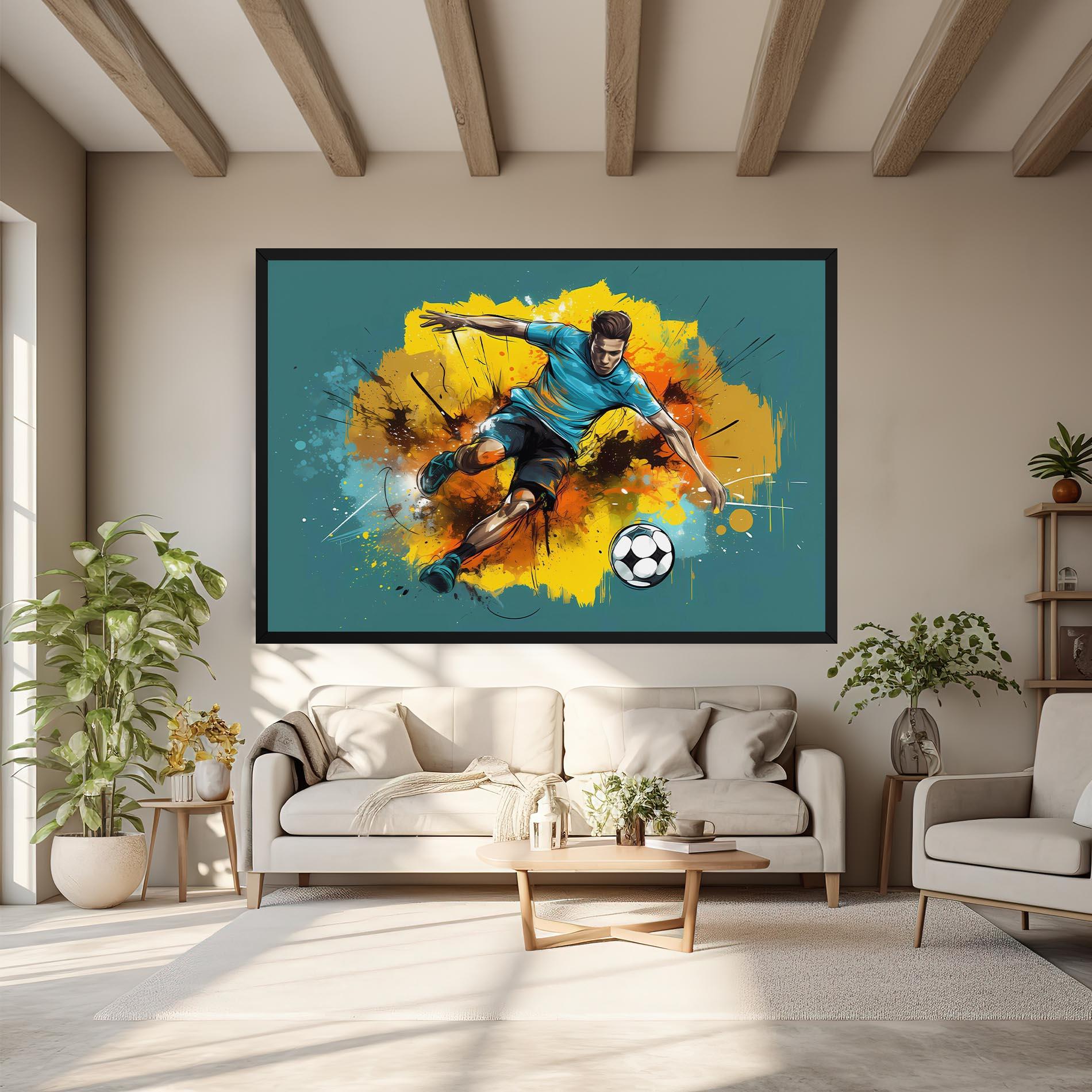 Leinwandbild Football Player Painting mockup 6