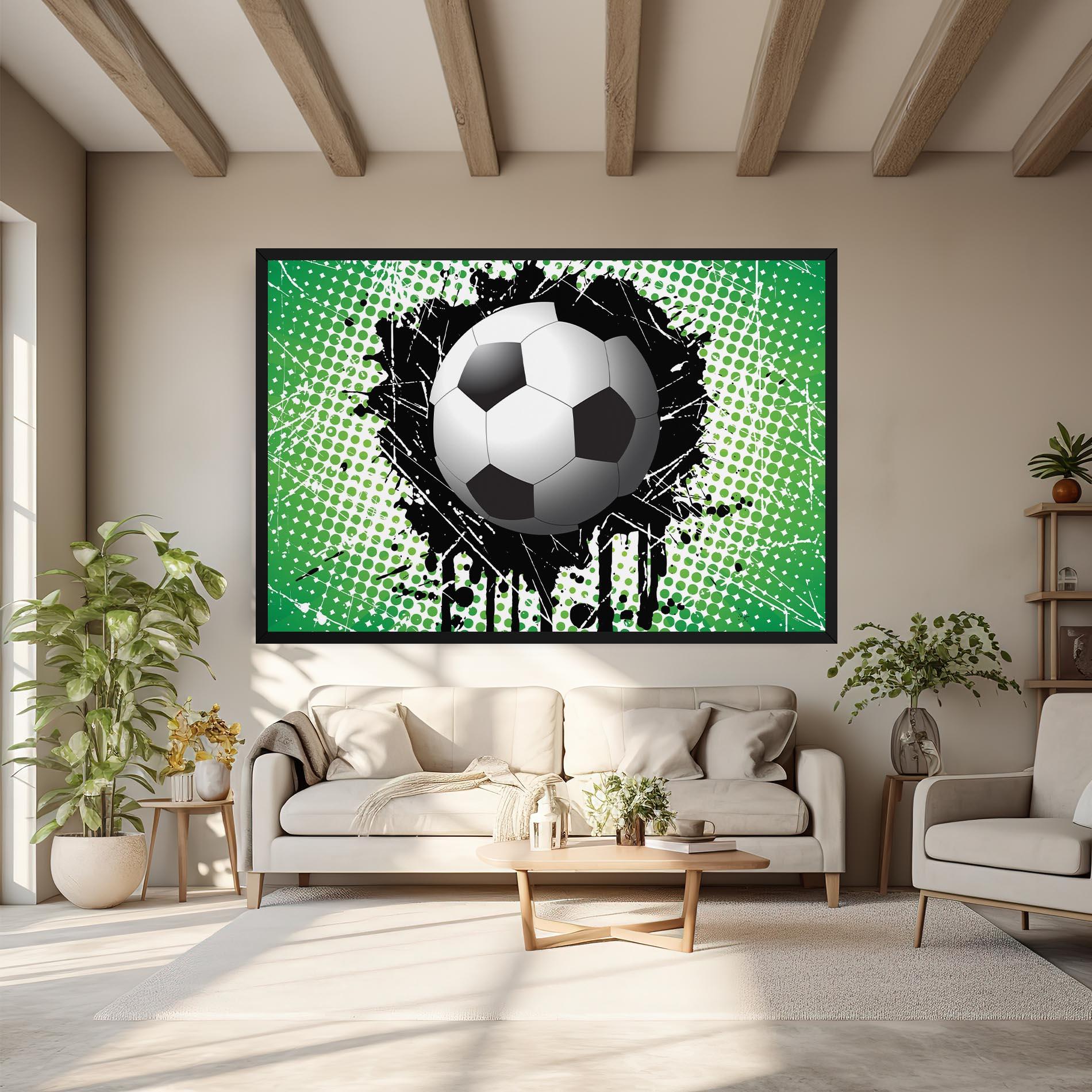 Leinwandbild Green Black Football mockup 6