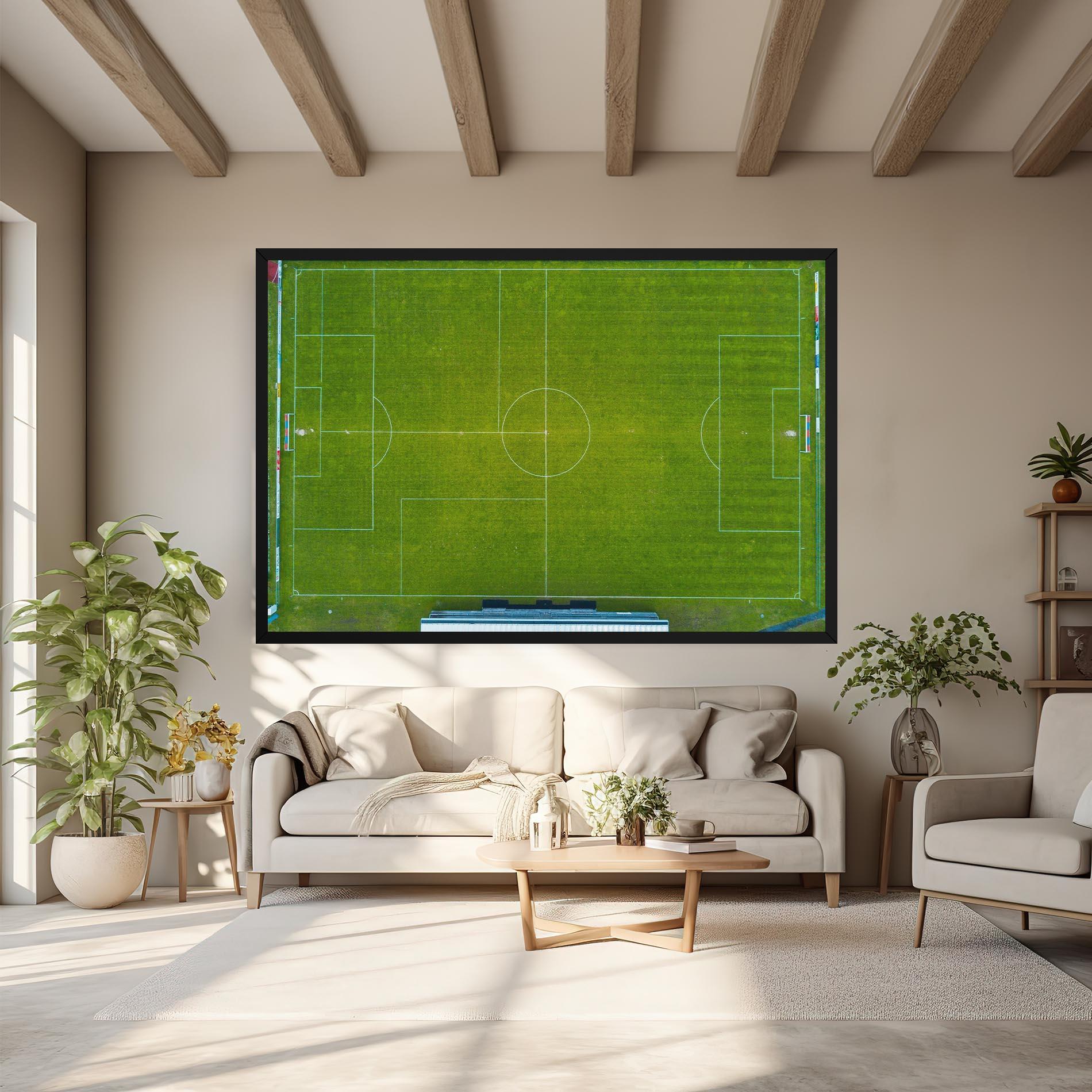 Leinwandbild Green Football Field mockup 6