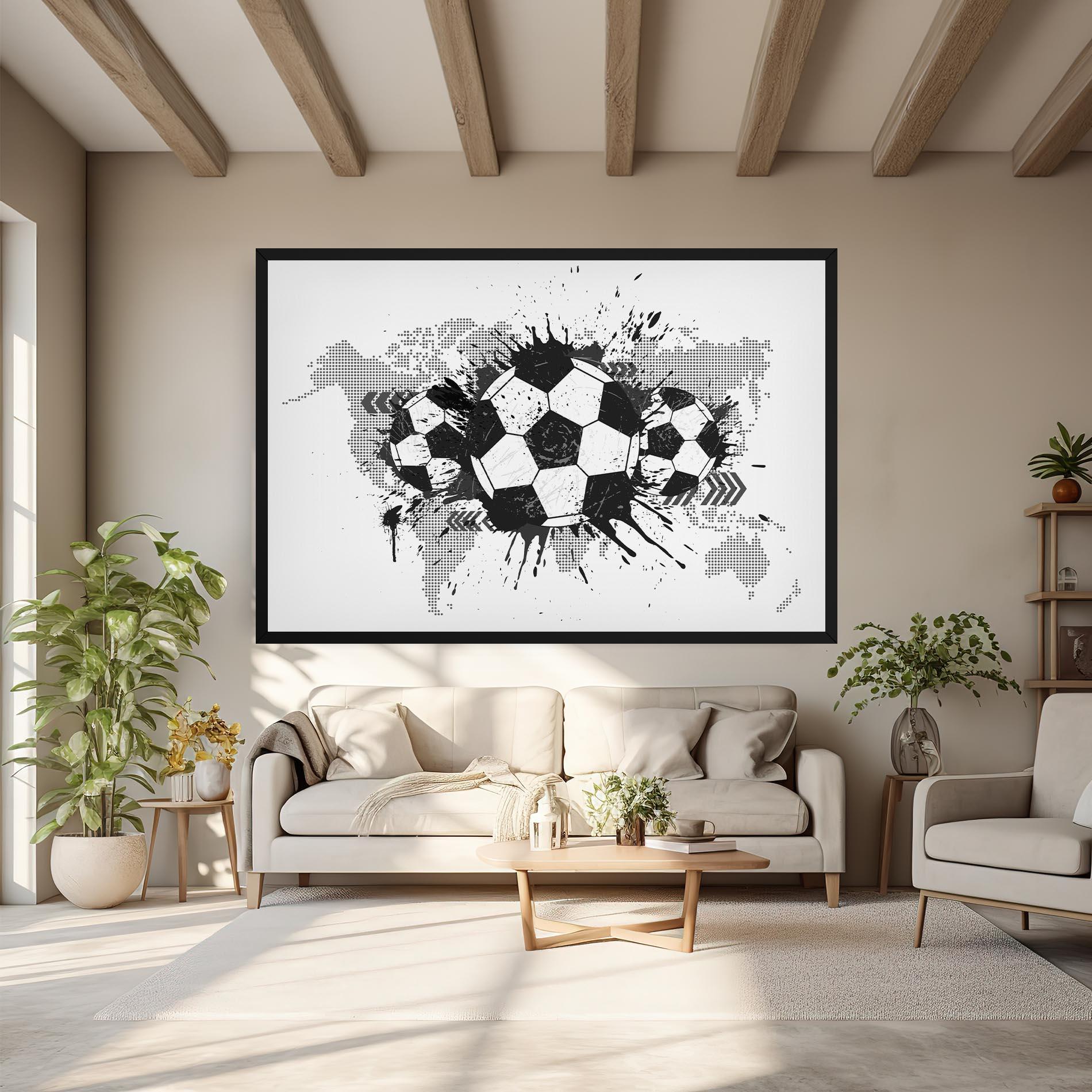 Leinwandbild Grey Foodball mockup 6