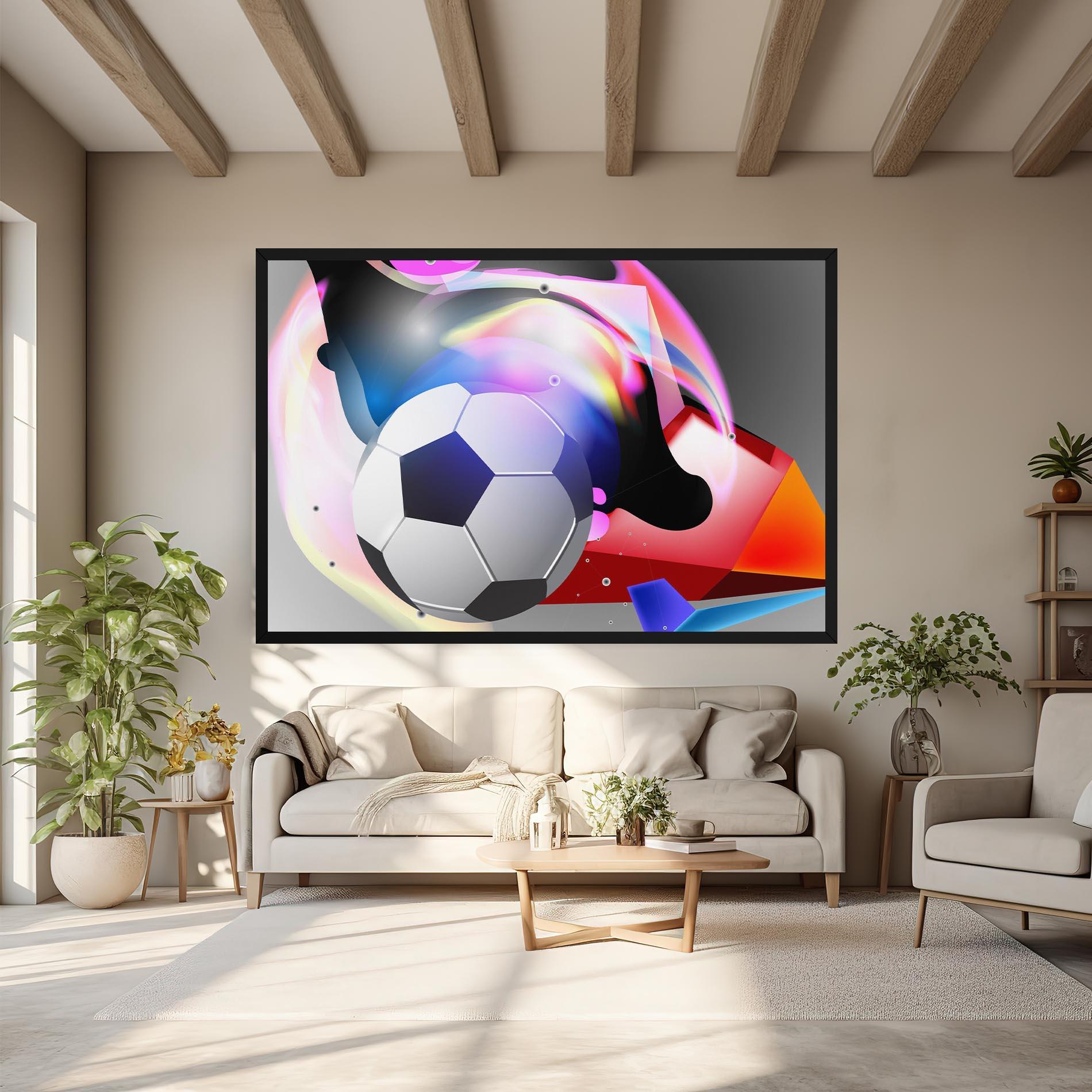 Leinwandbild Pink Blue Football Art mockup 6