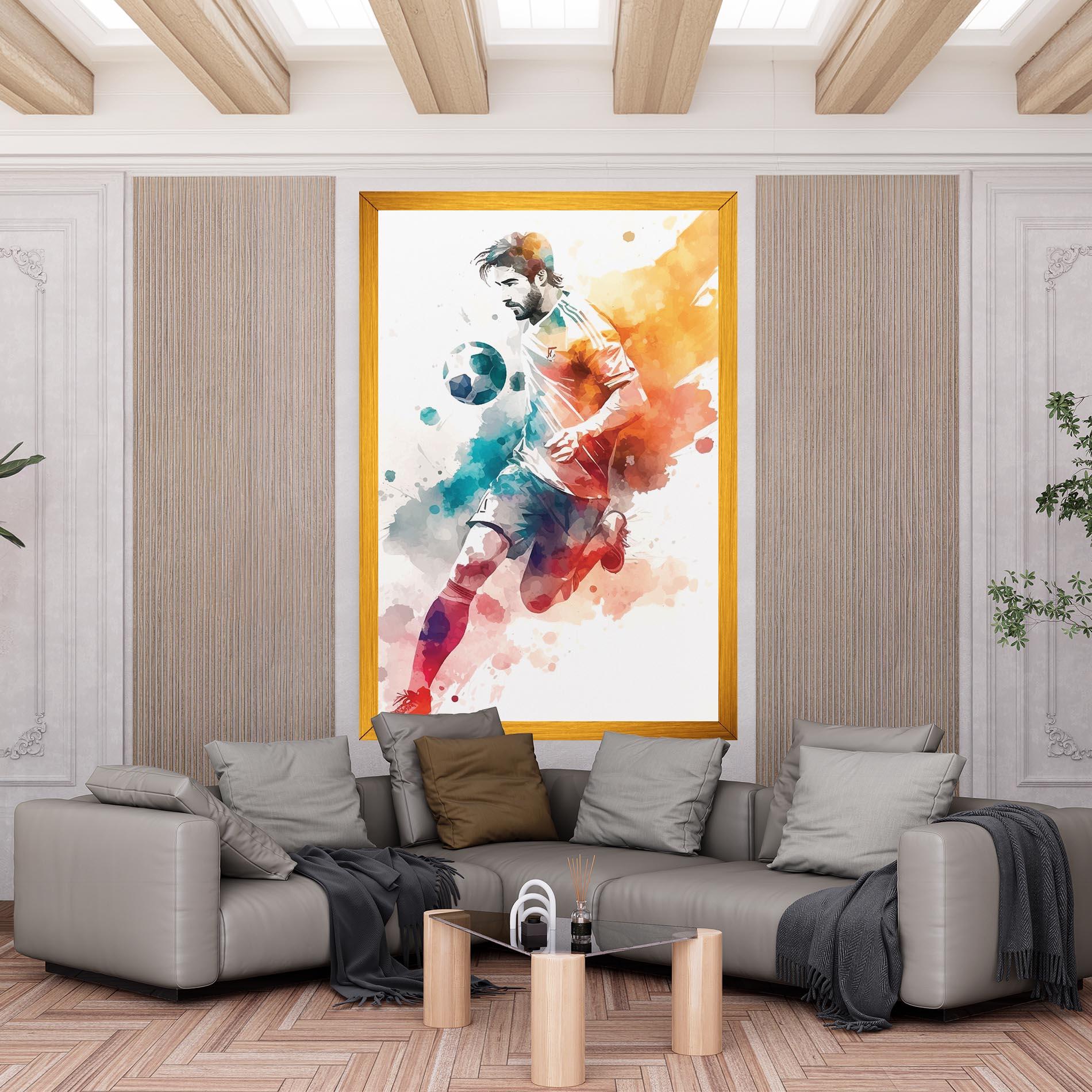 Leinwandbild Football Watercolor mockup 6