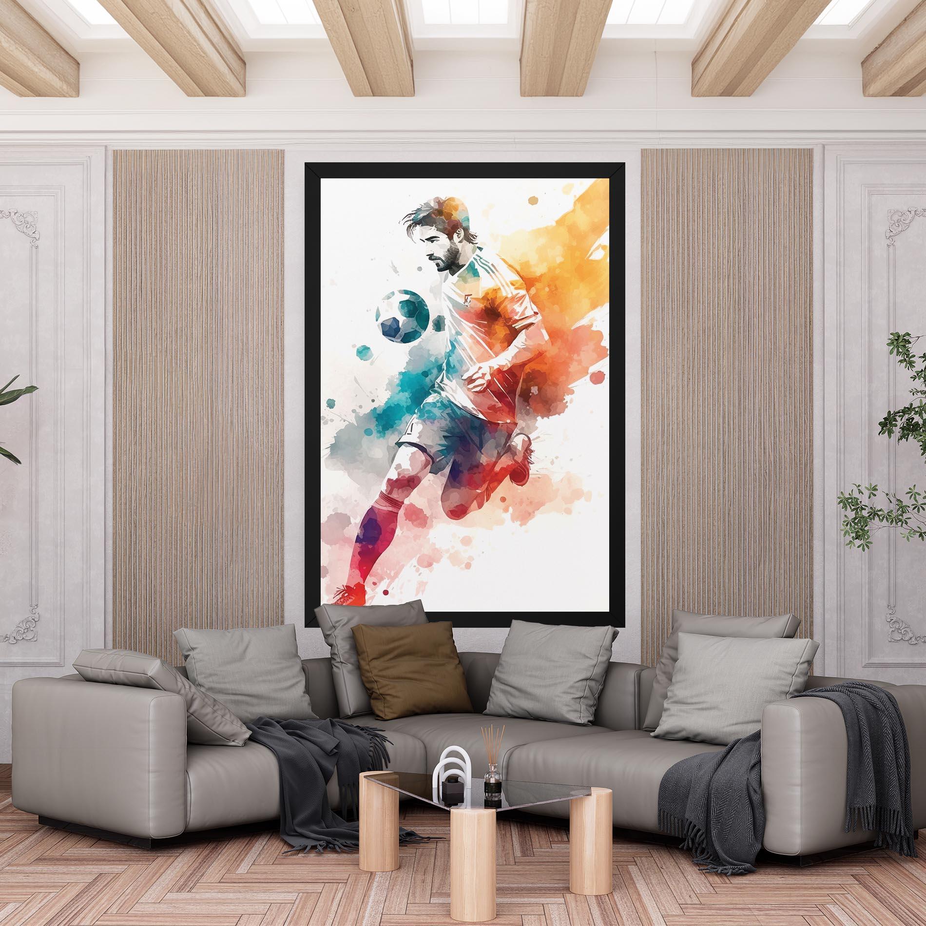 Leinwandbild Football Watercolor mockup 6