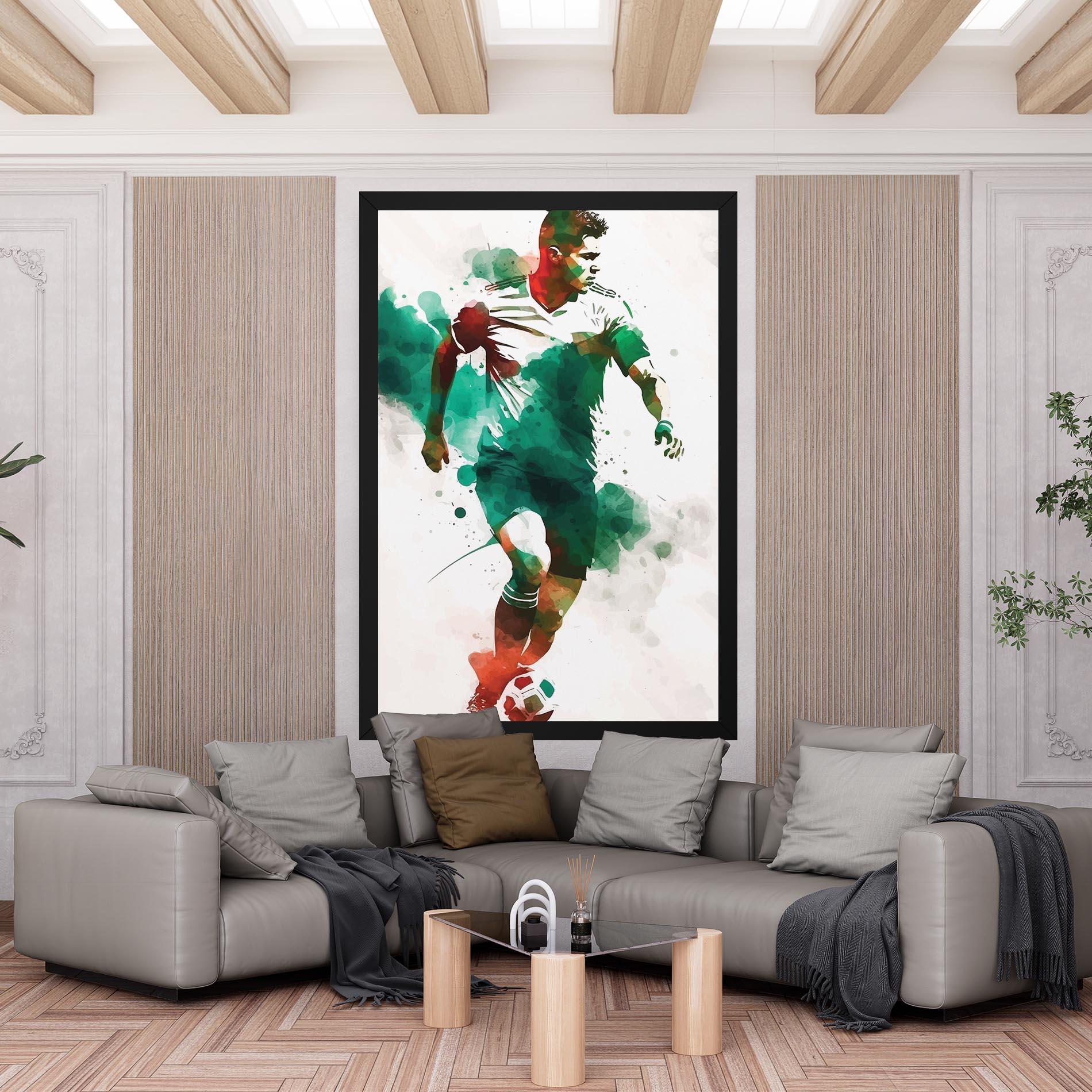 Leinwandbild Green Football mockup 6