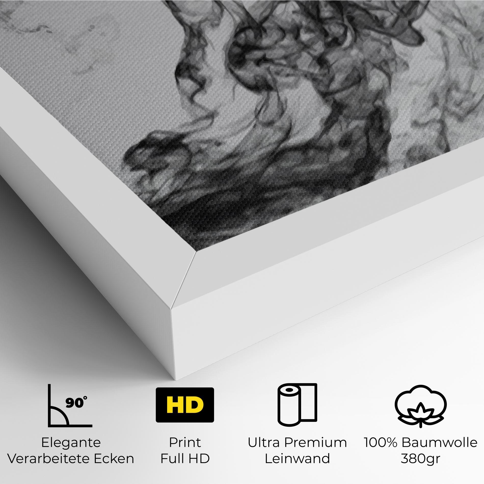 Leinwandbild Black Smoke Football mockup 4