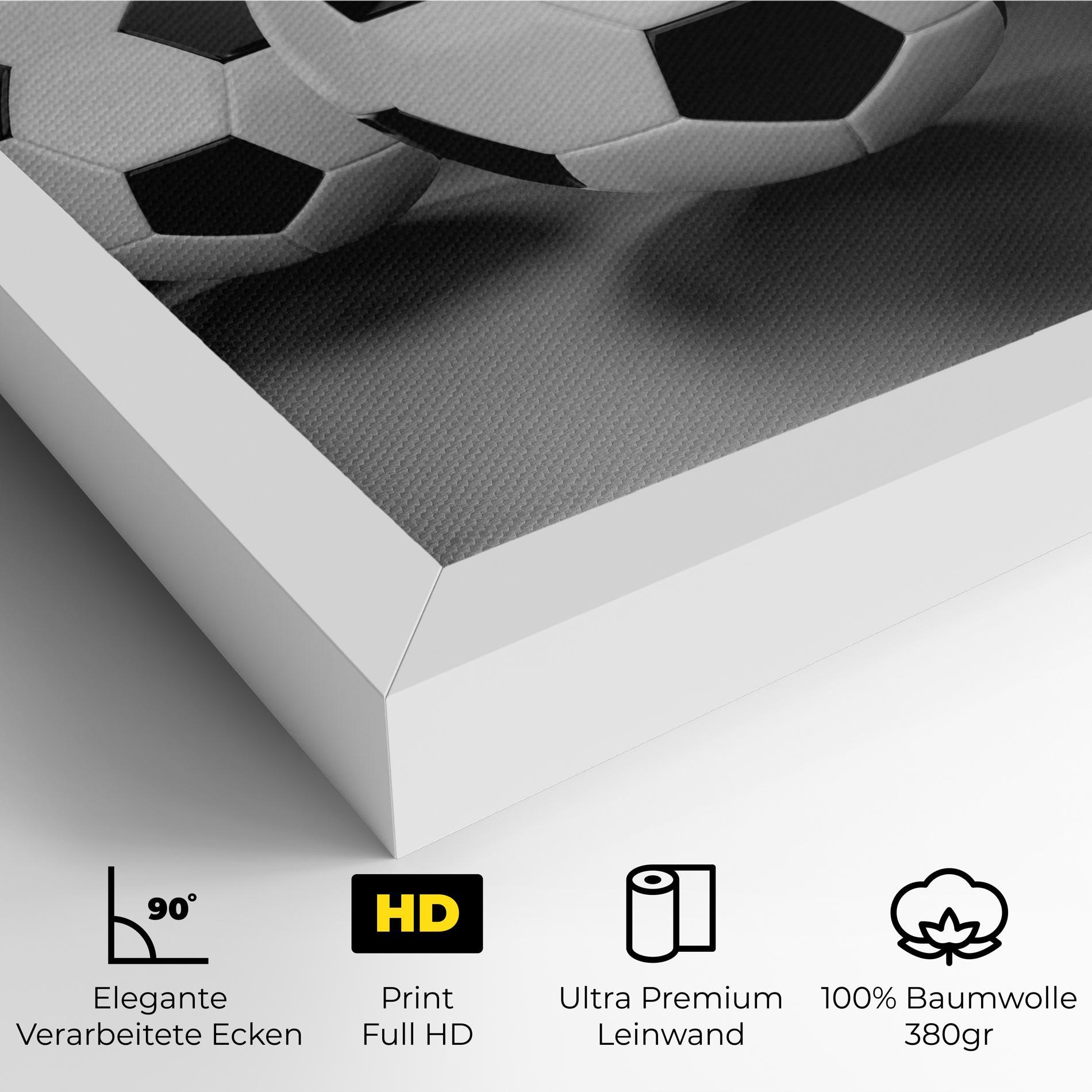 Leinwandbild Black White Football mockup 4