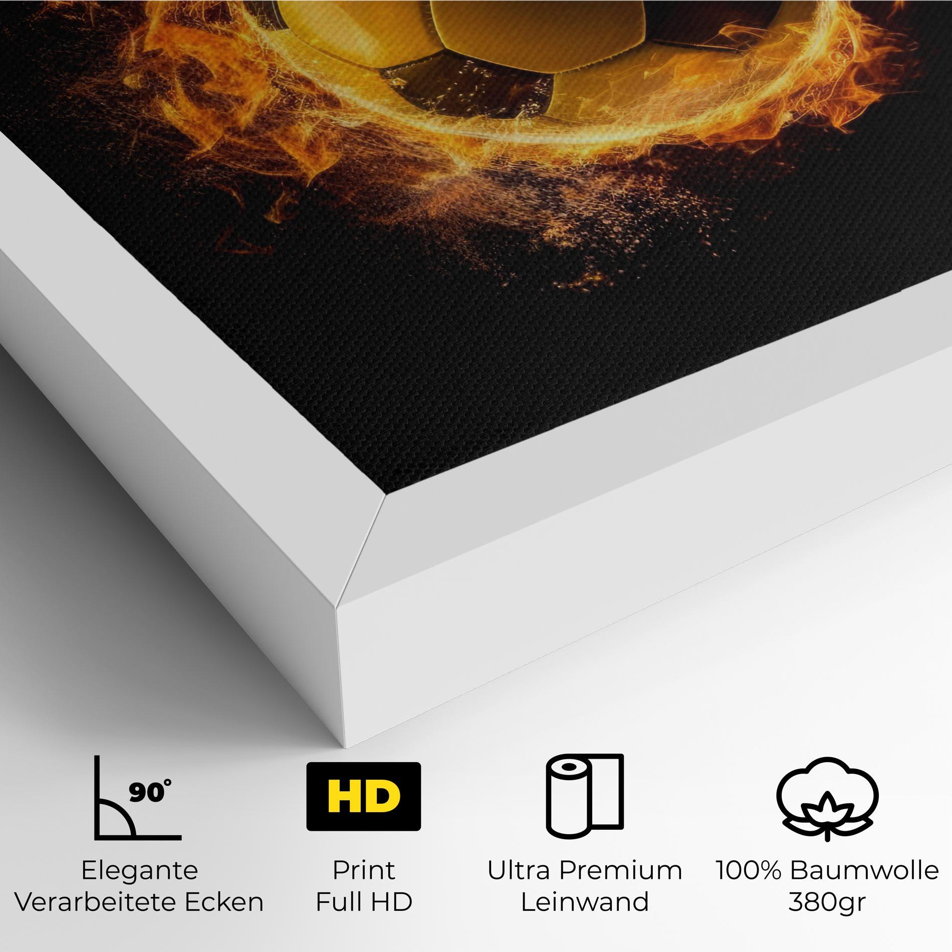 Leinwandbild Fire Football mockup 4