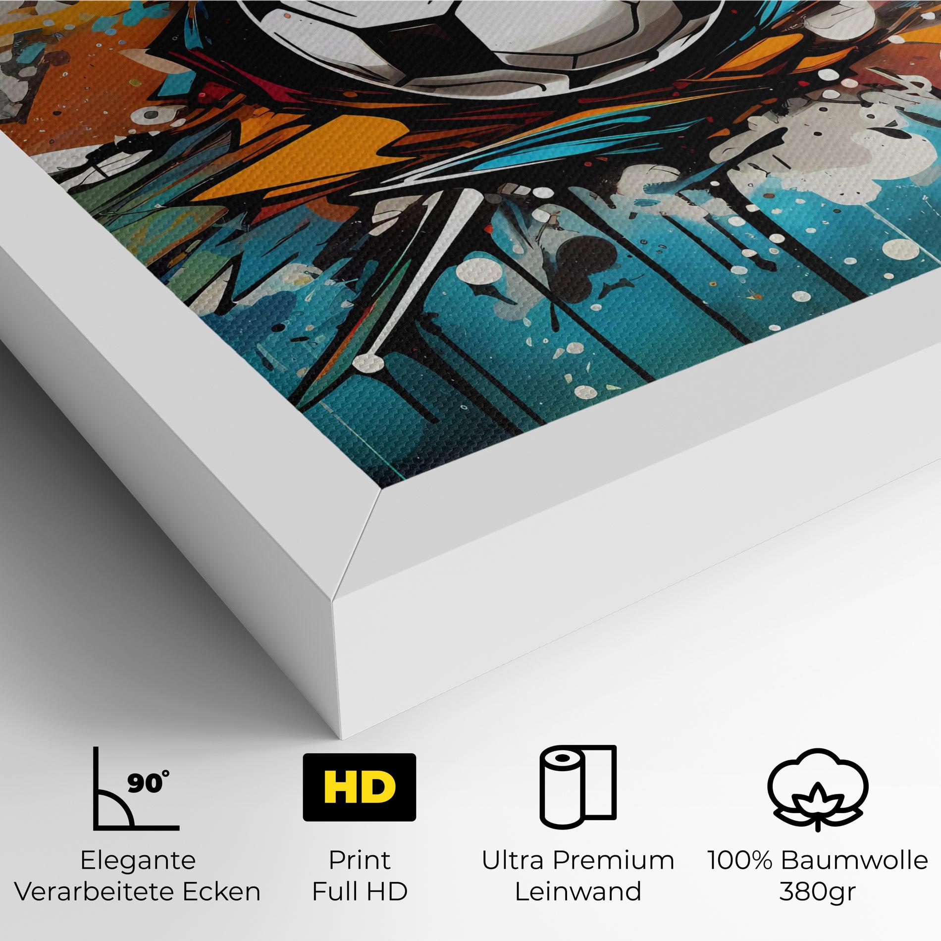 Leinwandbild Football Graffiti Style mockup 4