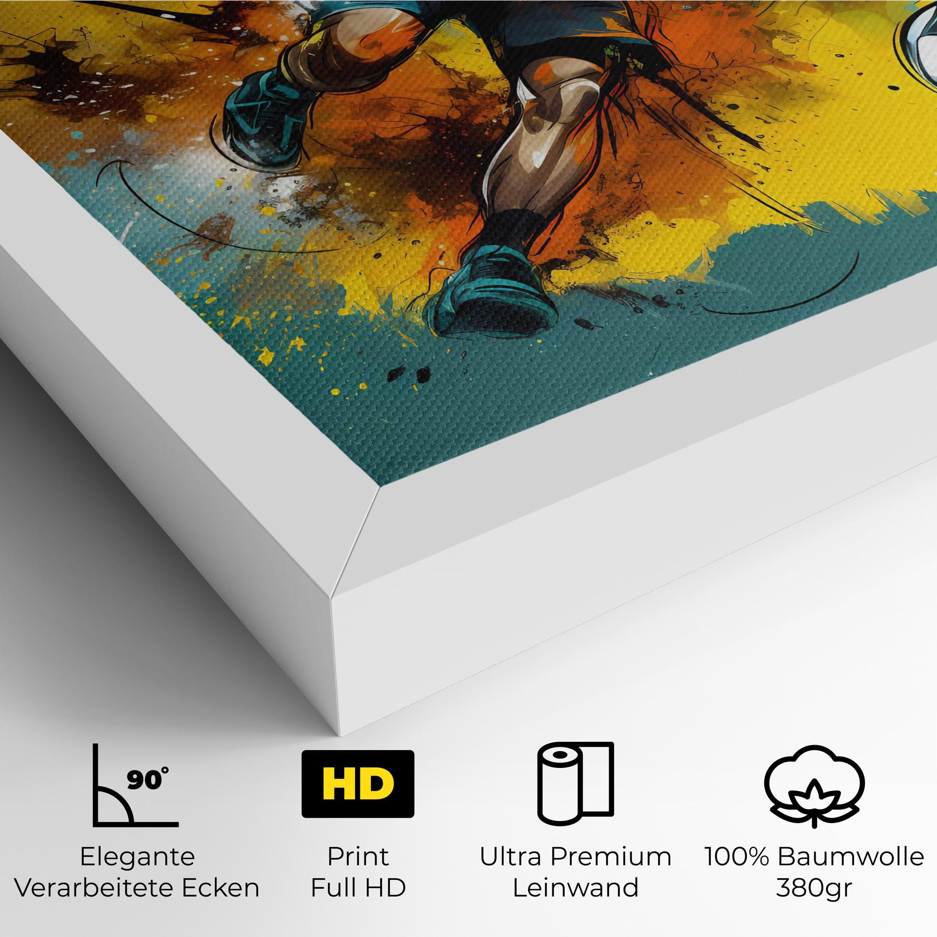 Leinwandbild Football Player Painting mockup 4