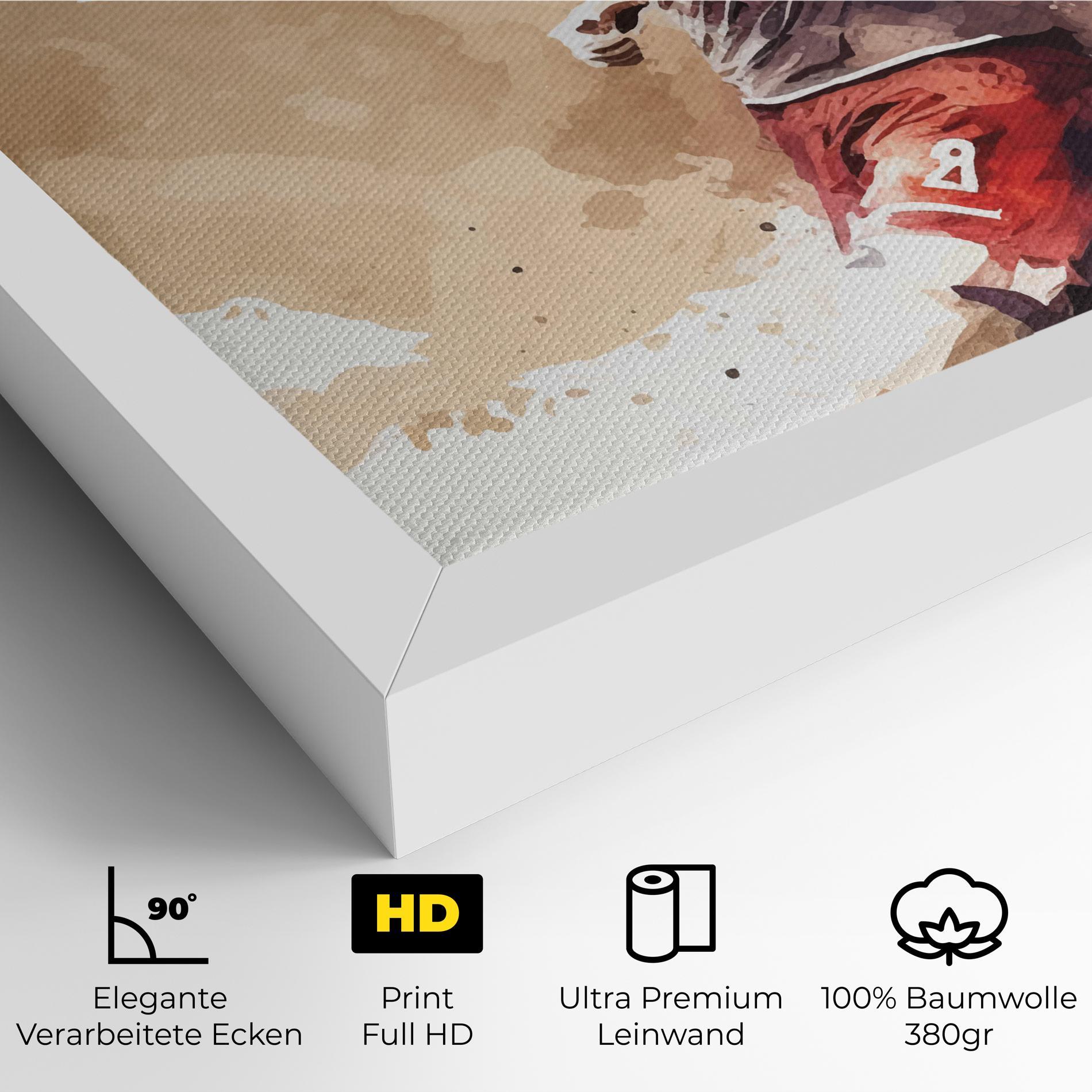 Leinwandbild Football Red Cream mockup 4