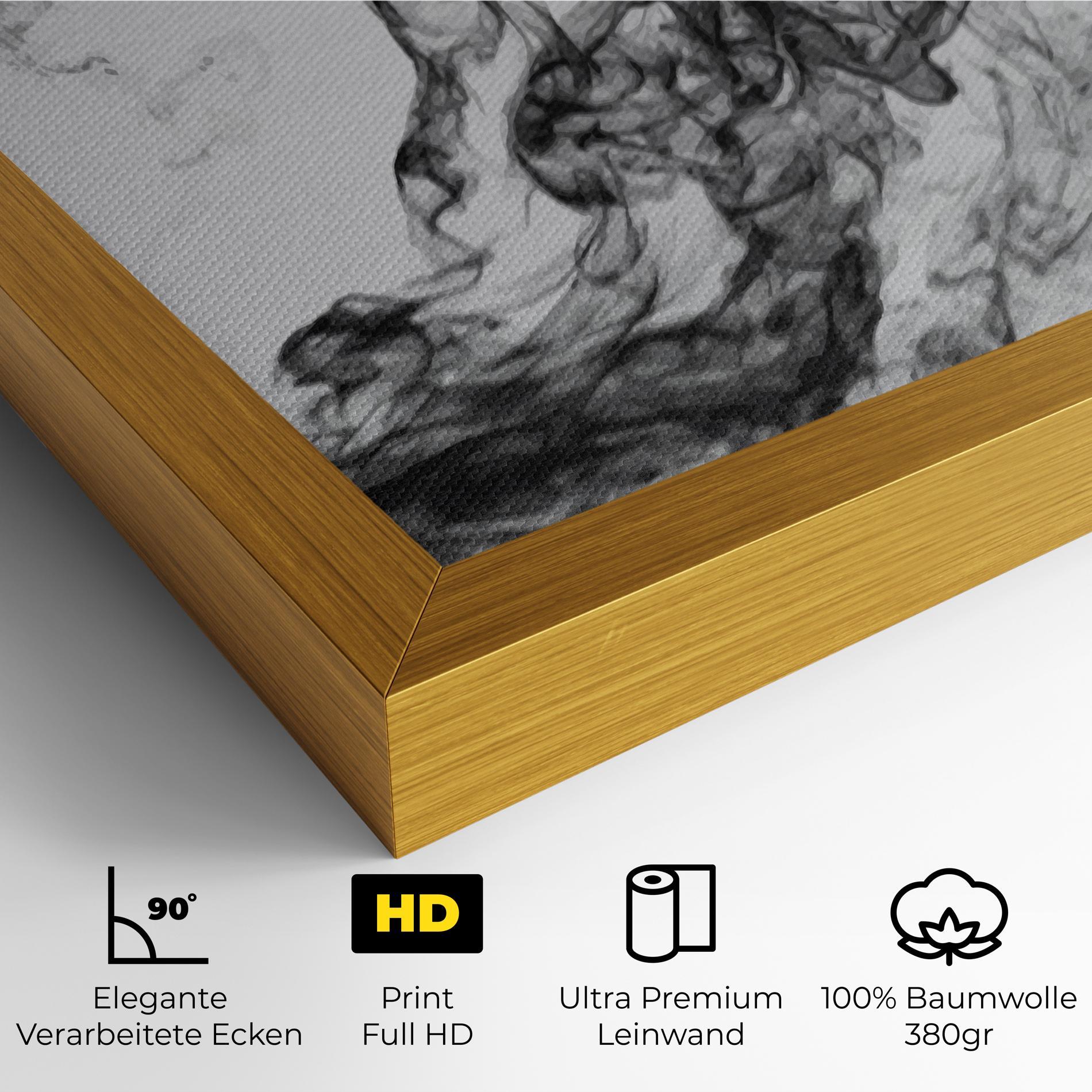 Leinwandbild Black Smoke Football mockup 4