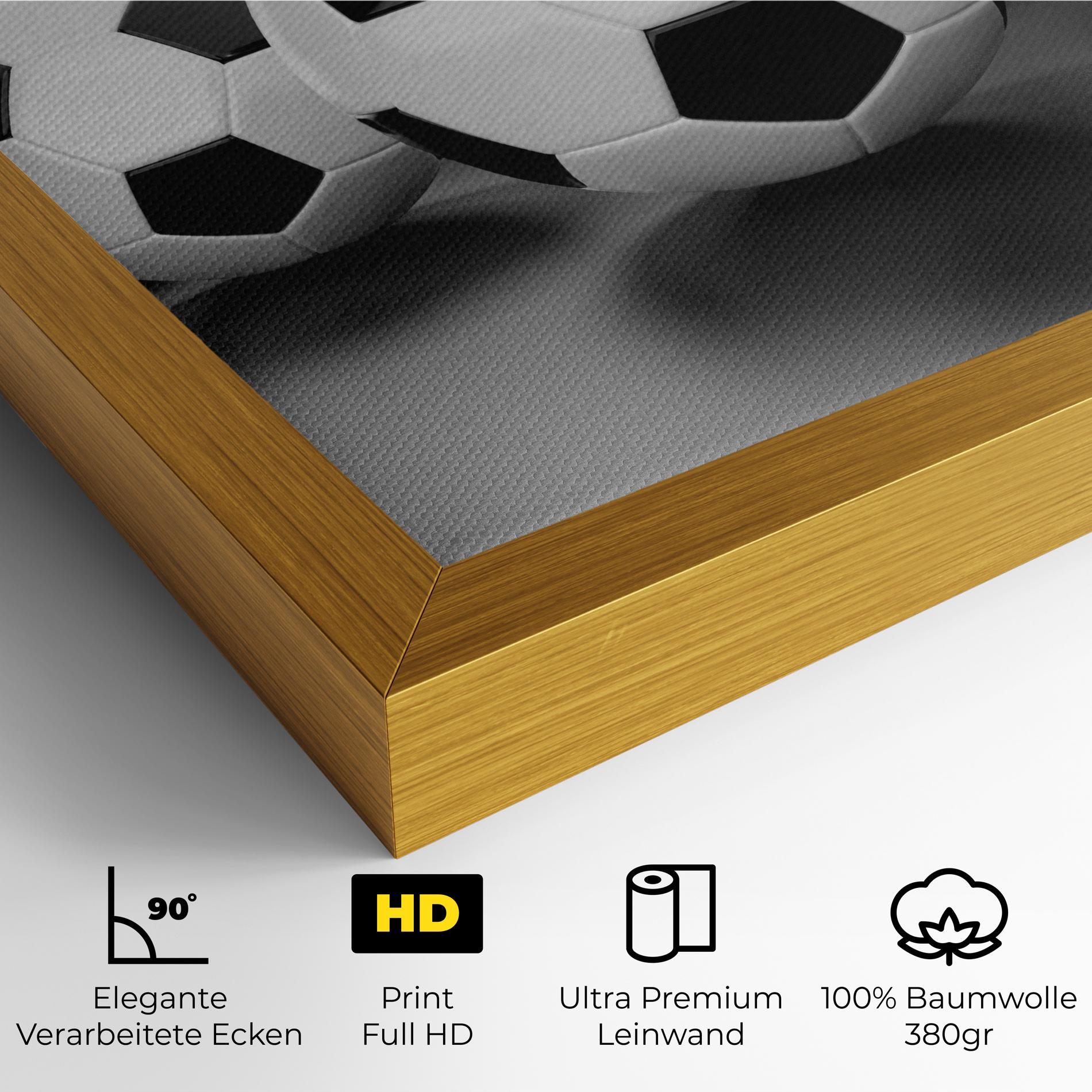 Leinwandbild Black White Football mockup 4