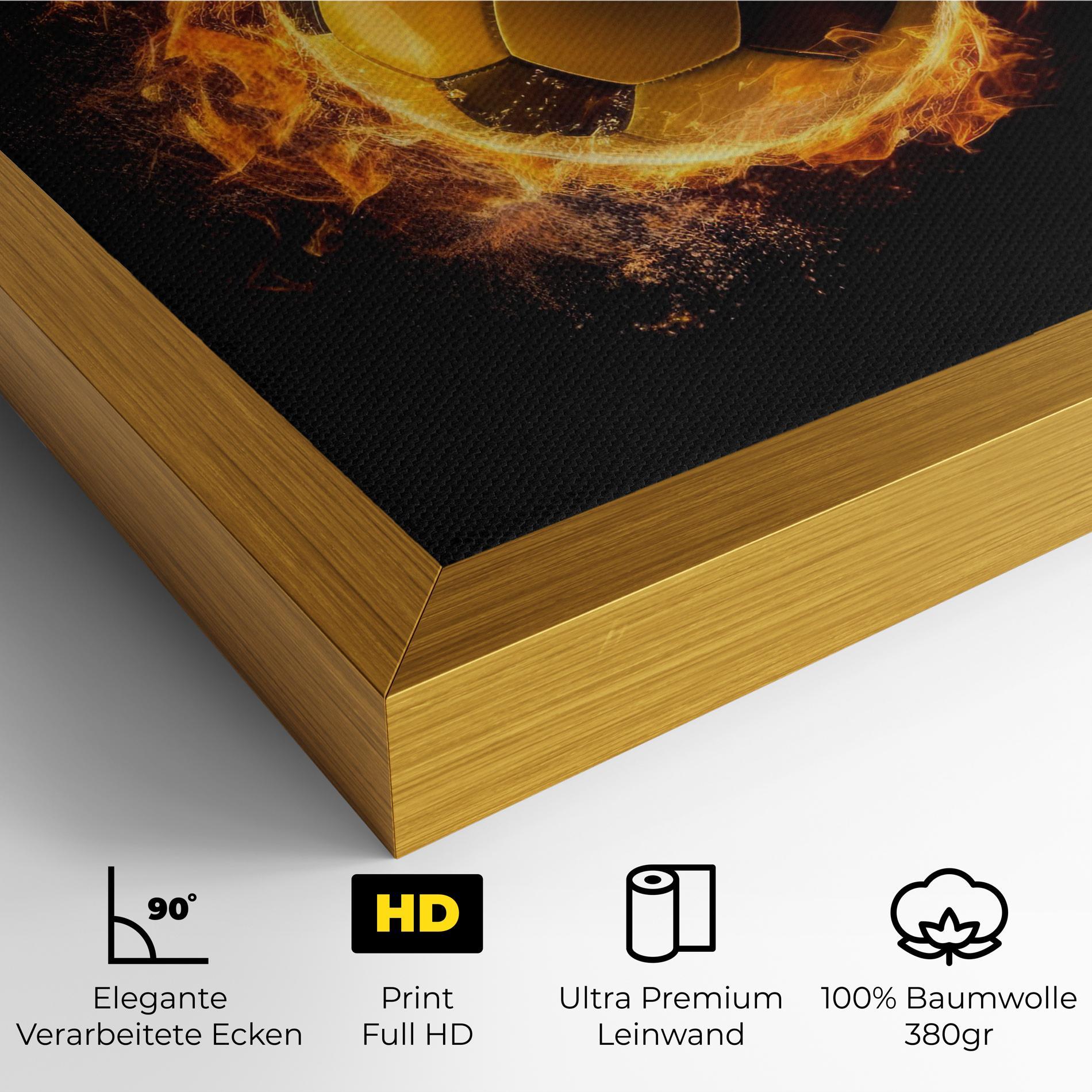 Leinwandbild Fire Football mockup 4