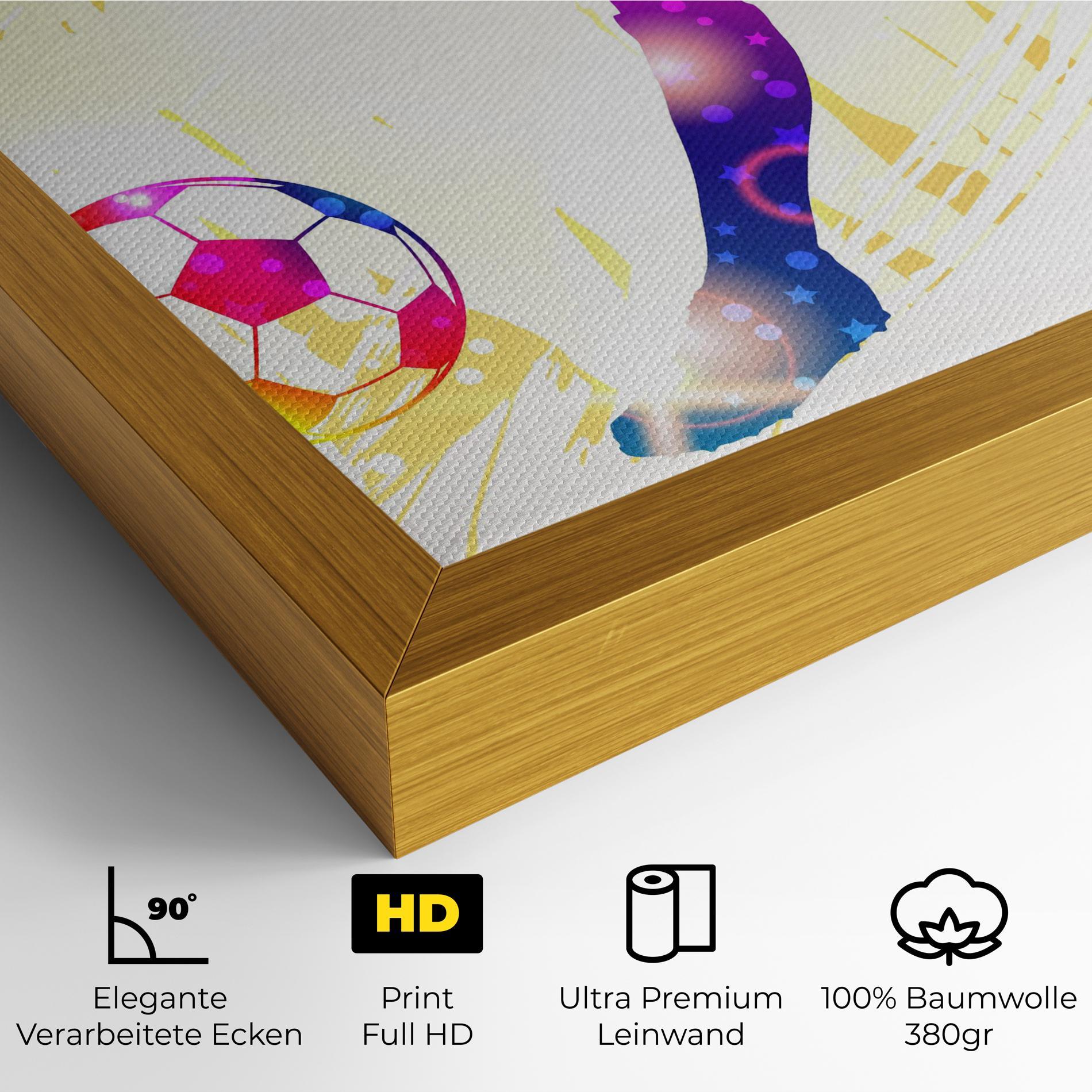 Leinwandbild Football Gold Art mockup 4