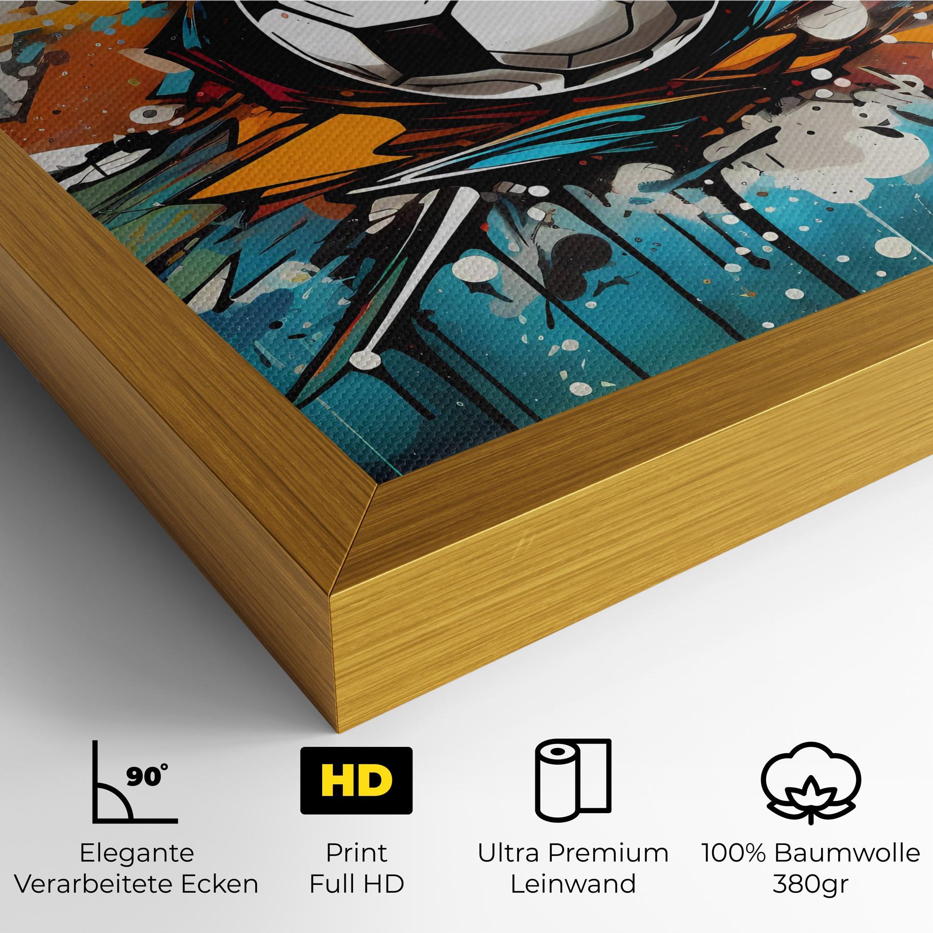 Leinwandbild Football Graffiti Style mockup 4