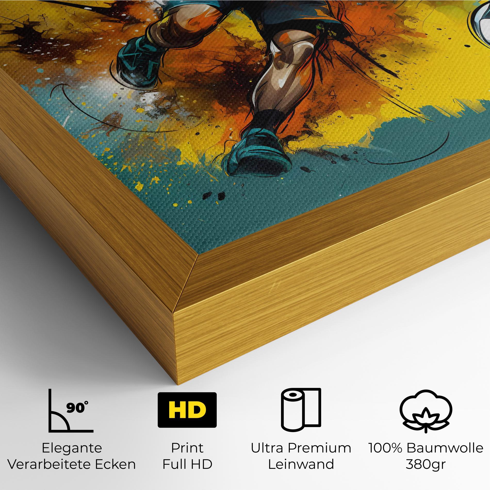 Leinwandbild Football Player Painting mockup 4