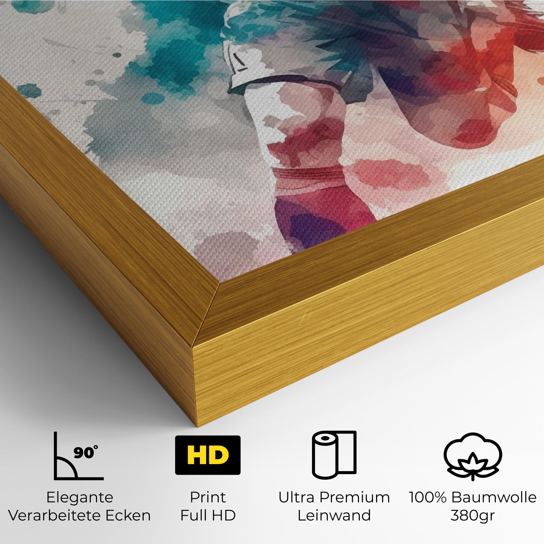 Leinwandbild Football Watercolor mockup 4