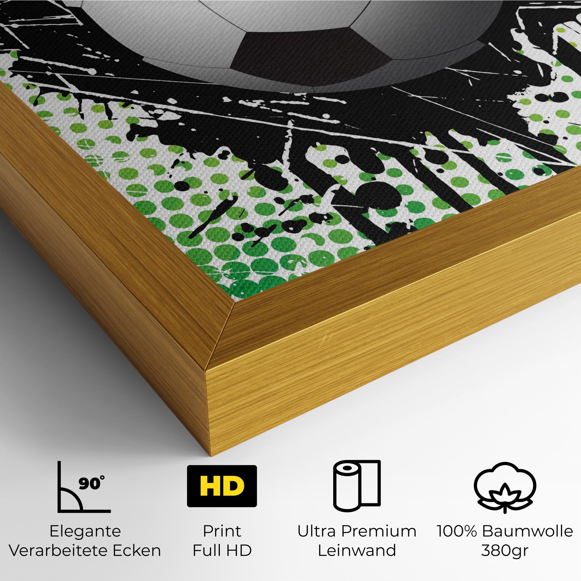 Leinwandbild Green Black Football mockup 4