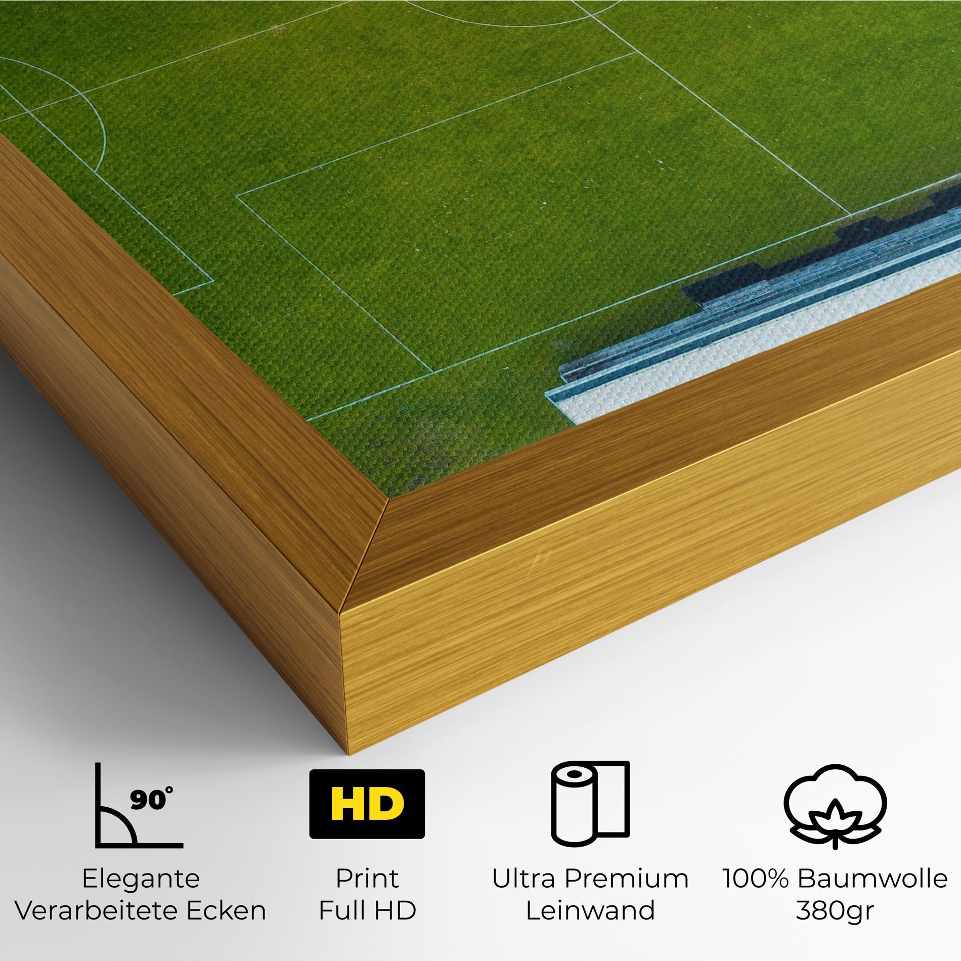 Leinwandbild Green Football Field mockup 4