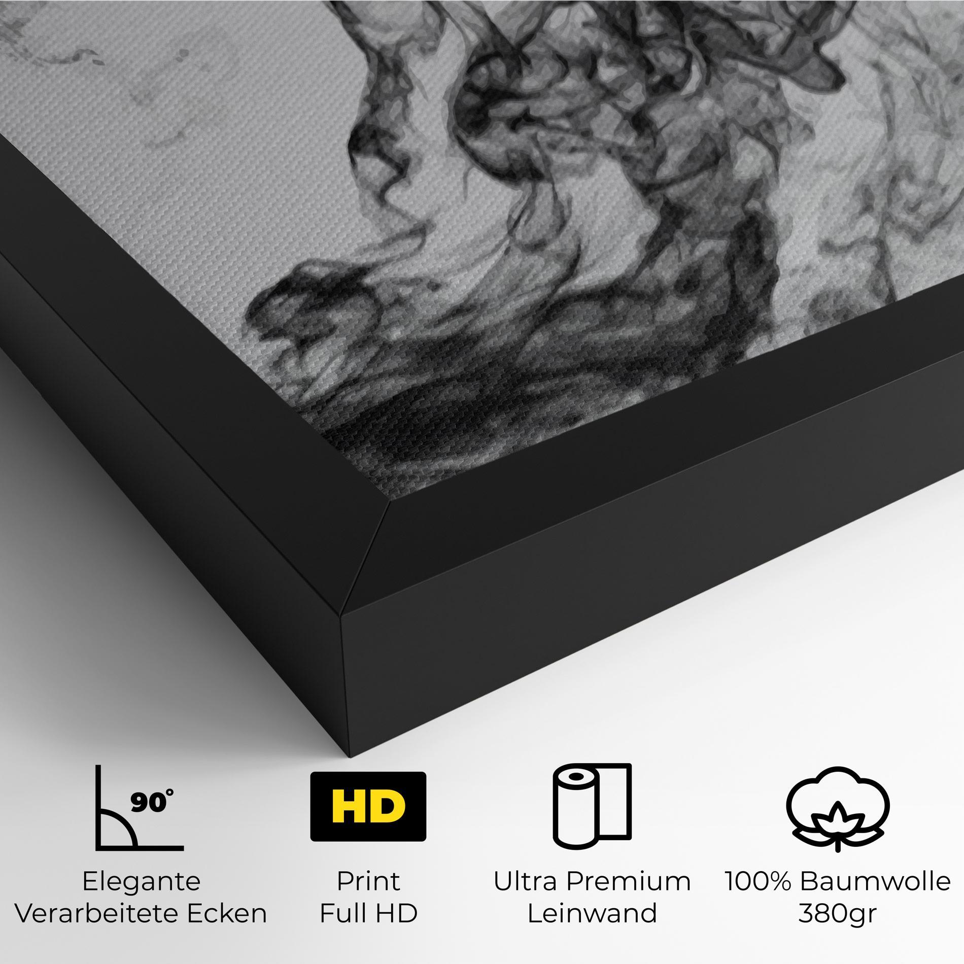 Leinwandbild Black Smoke Football mockup 4