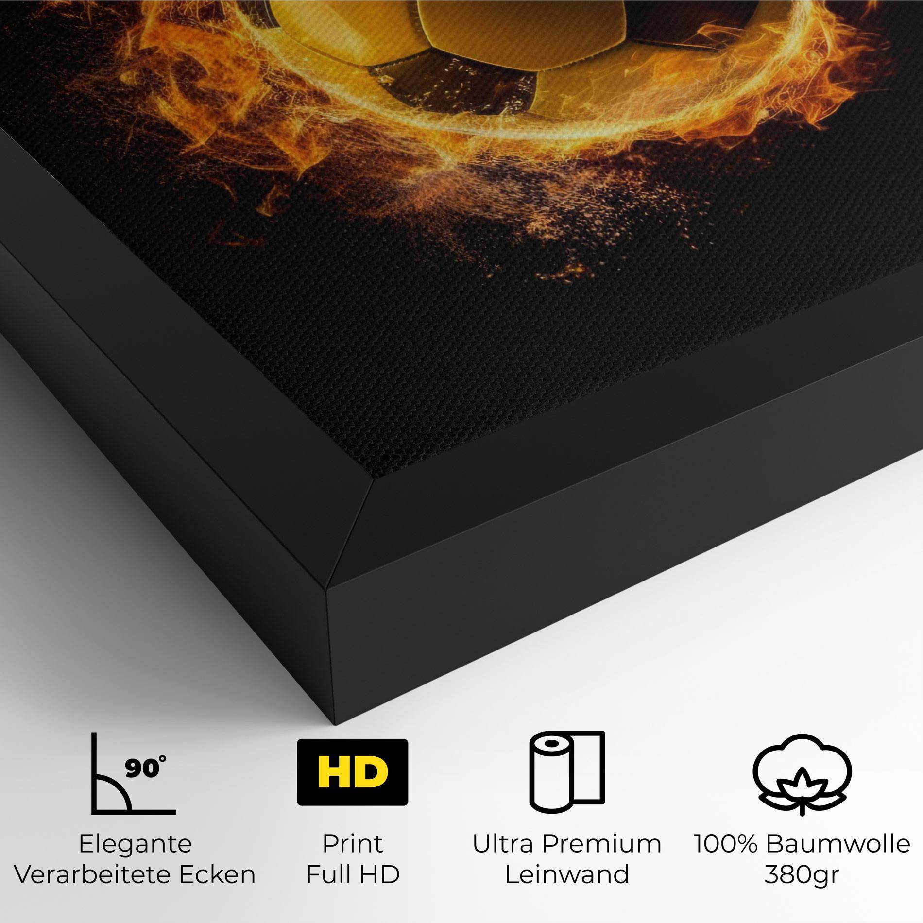 Leinwandbild Fire Football mockup 4