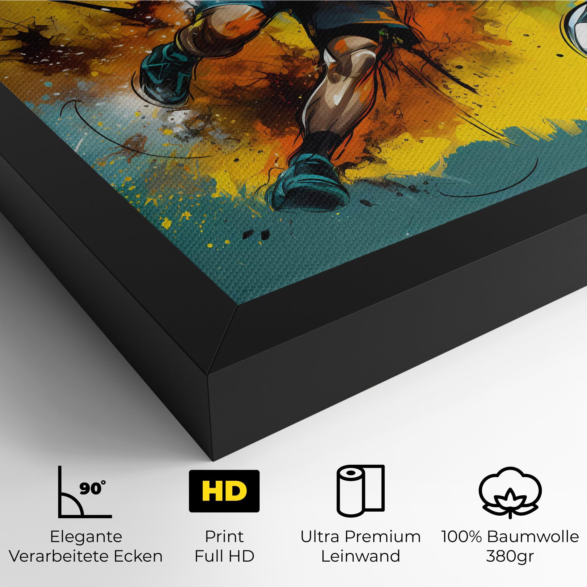 Leinwandbild Football Player Painting mockup 4